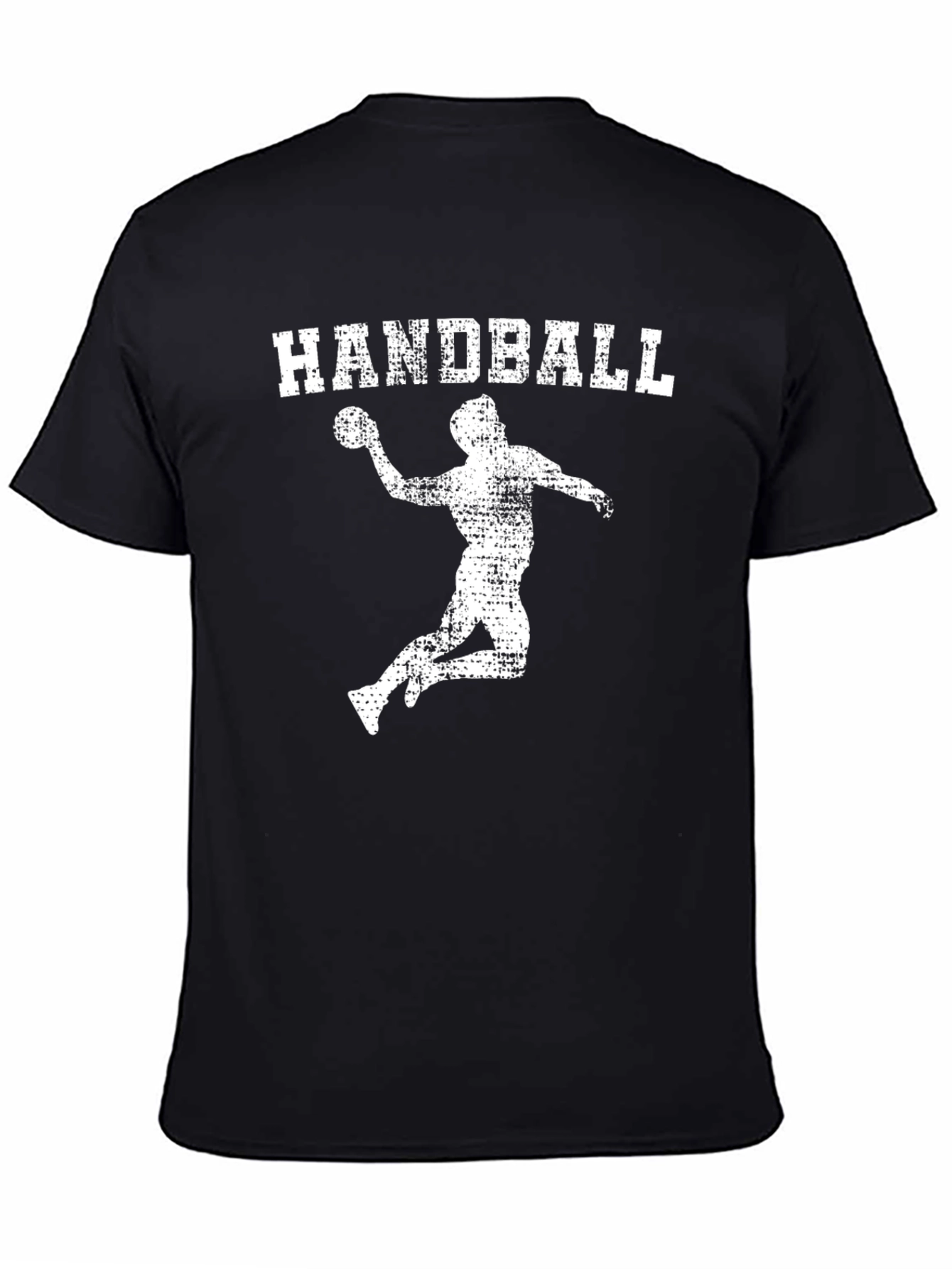 Handball Player Graphic Tee - Black Cotton T-Shirt