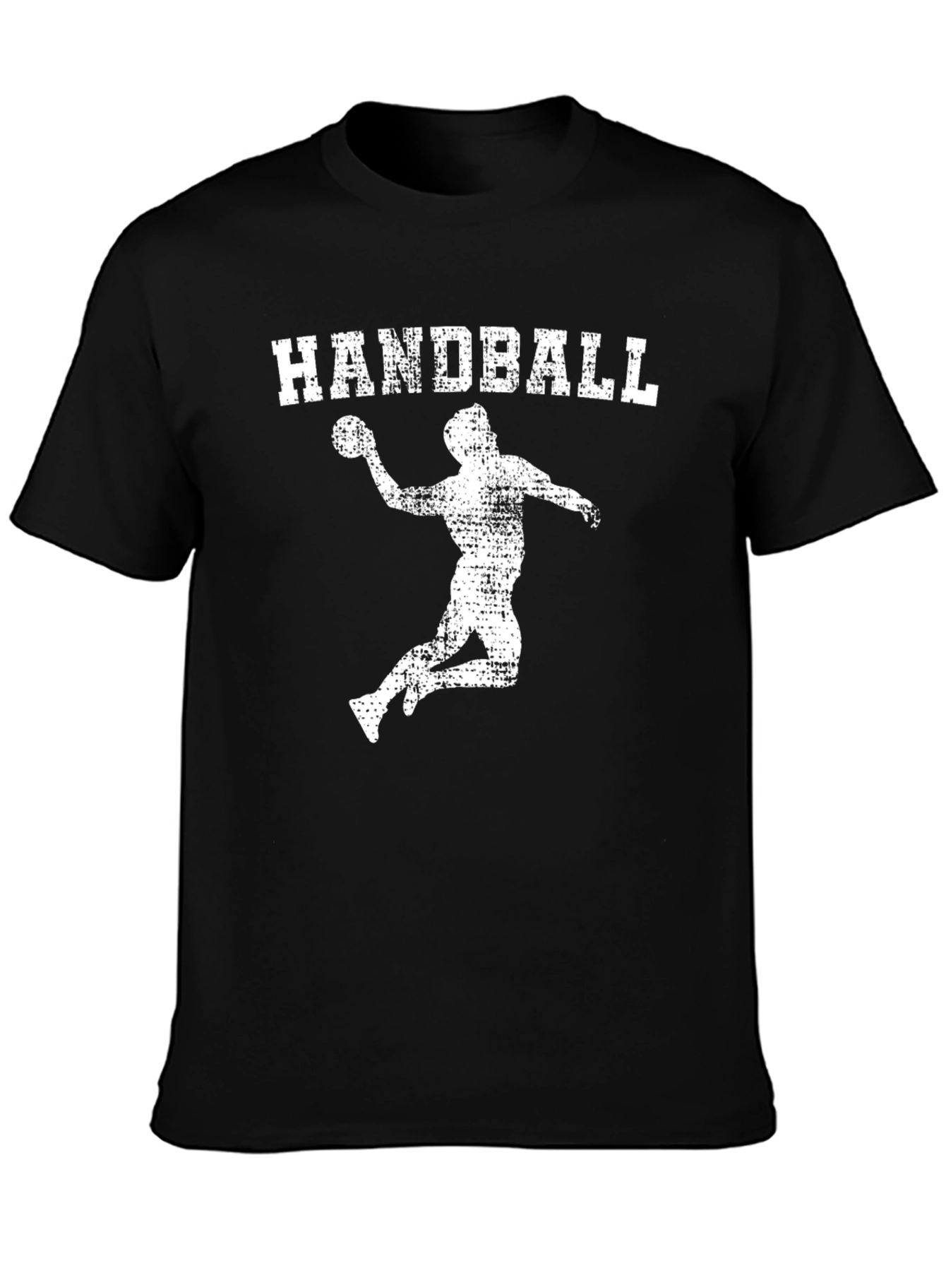 Handball Player Graphic Tee - Black Cotton T-Shirt