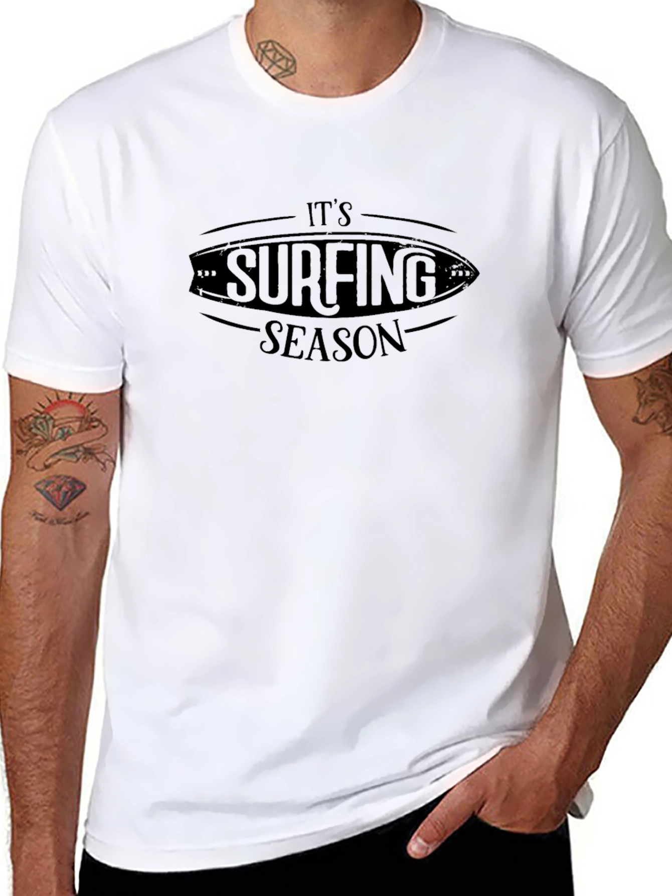 Its Surfing Season Black Graphic Tee