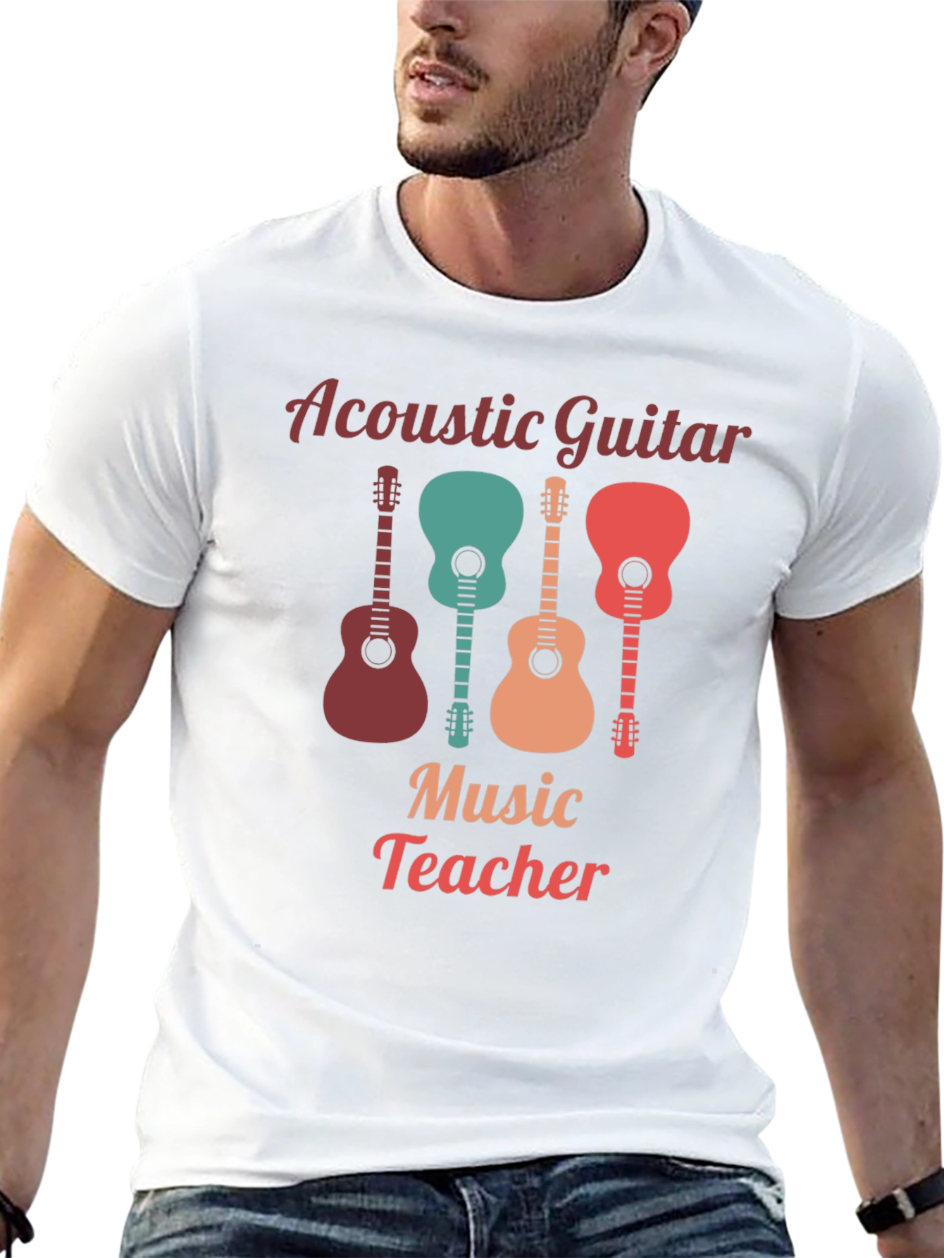 Acoustic Guitar Music Teacher Graphic Tee