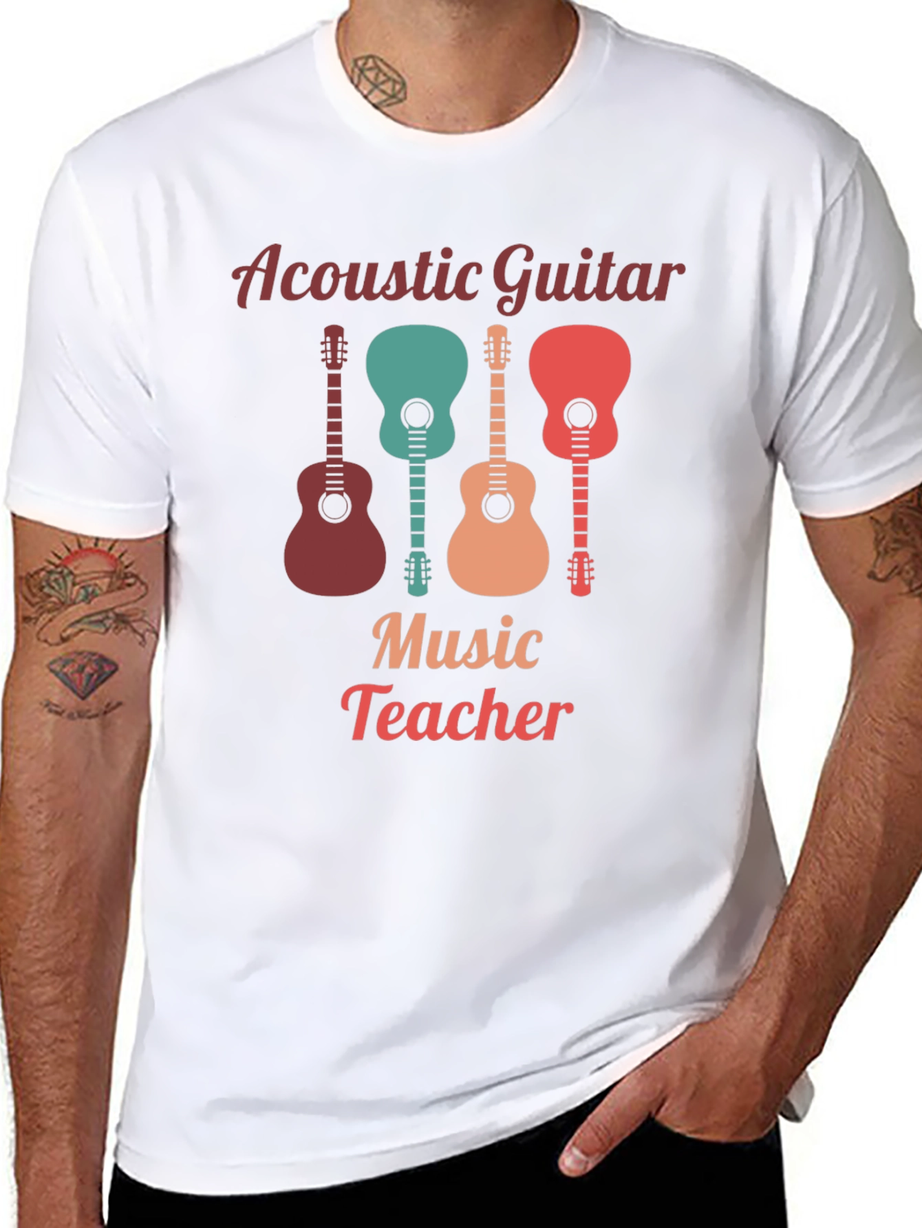 Acoustic Guitar Music Teacher Graphic Tee