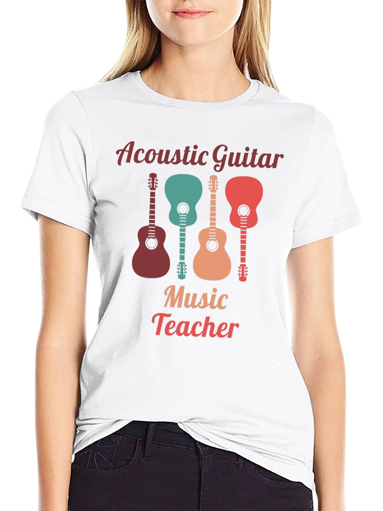 Acoustic Guitar Music Teacher Graphic Tee