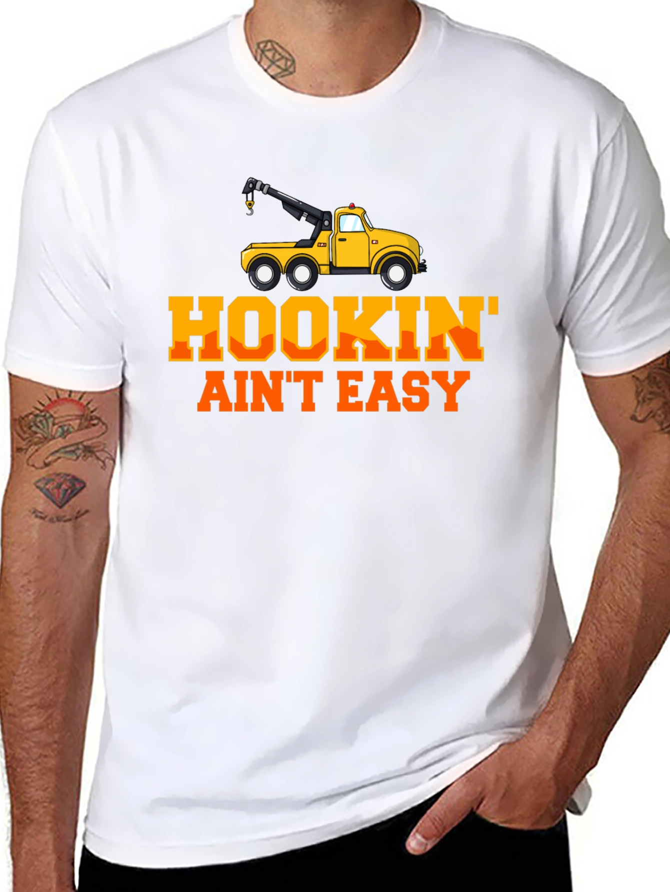 Hookin Aint Easy Tow Truck T-Shirt