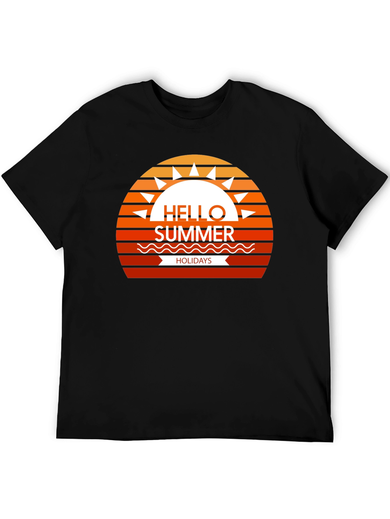 Summer Holidays Graphic Tee - Black
