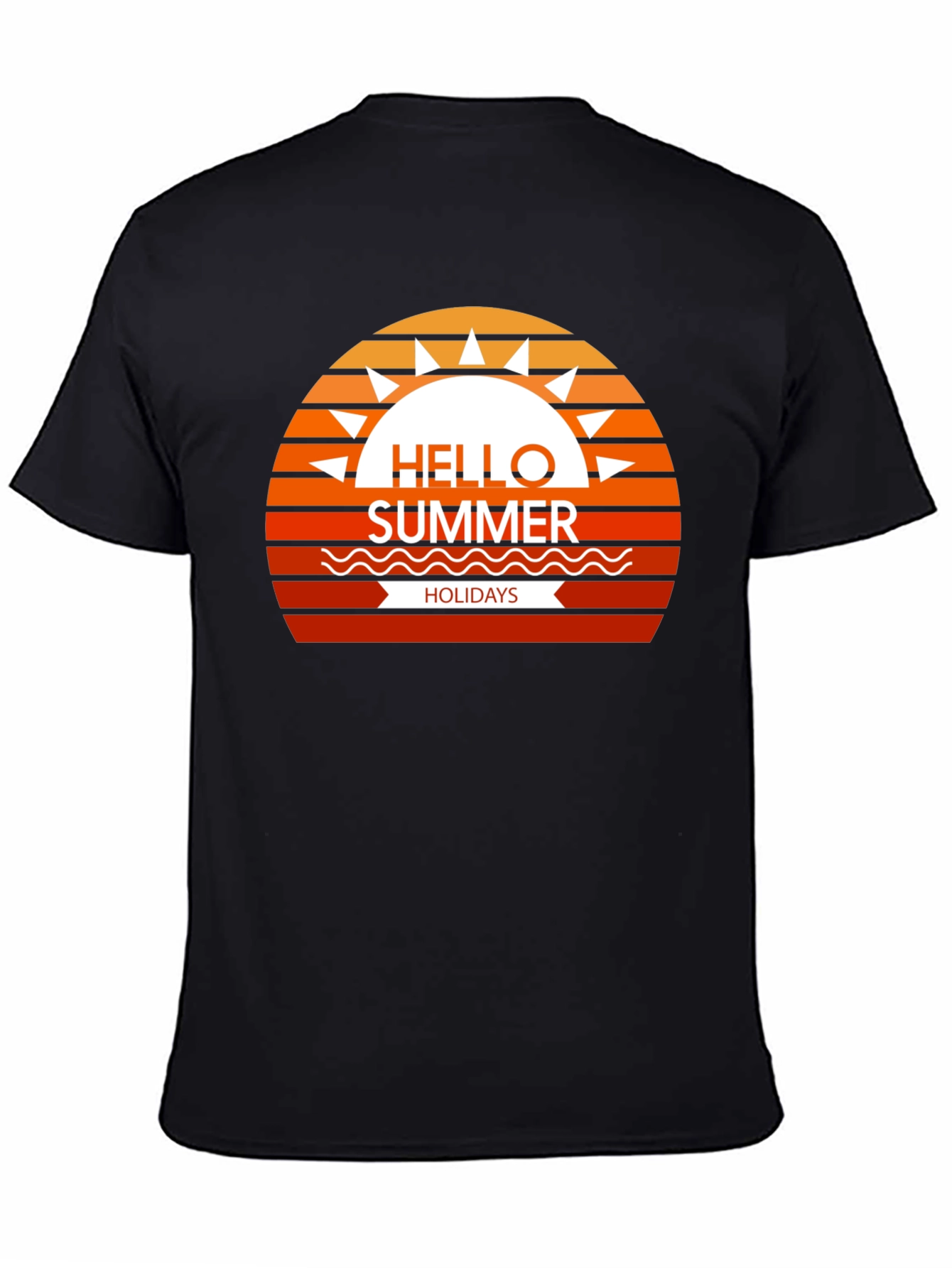 Summer Holidays Graphic Tee - Black