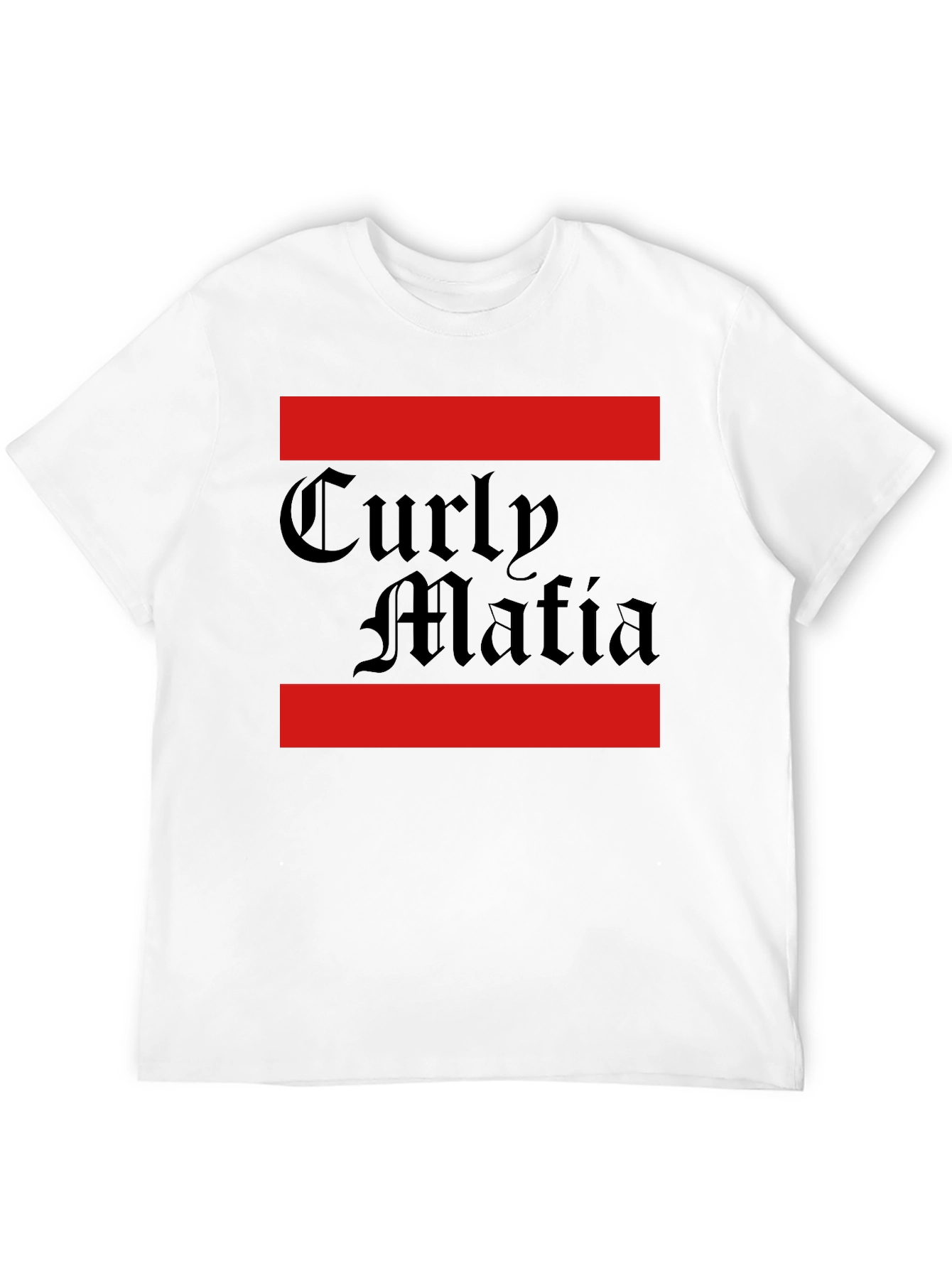 Curly Mafia Black Graphic T-Shirt - Bold Design