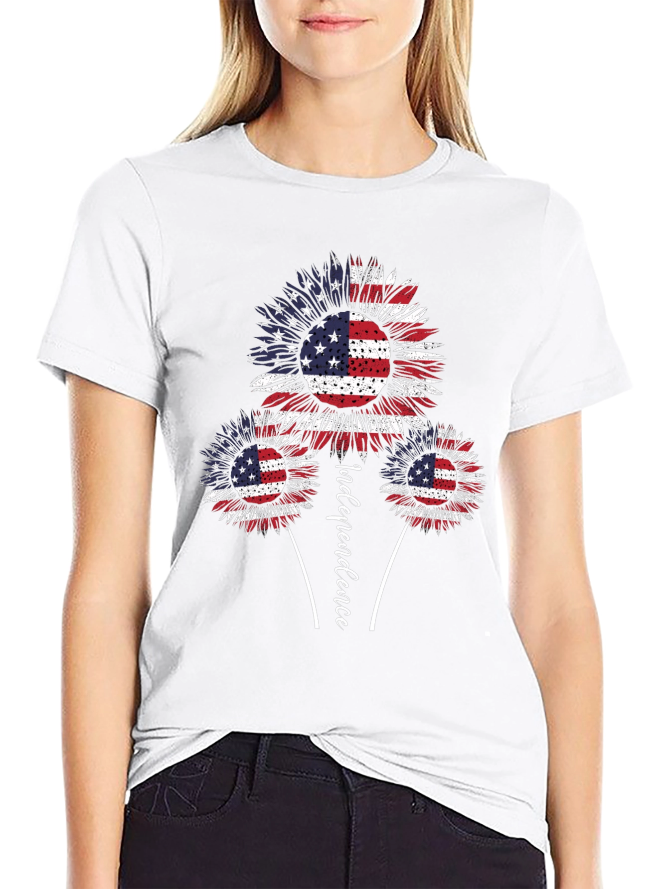 Patriotic Sunflower Graphic Tee