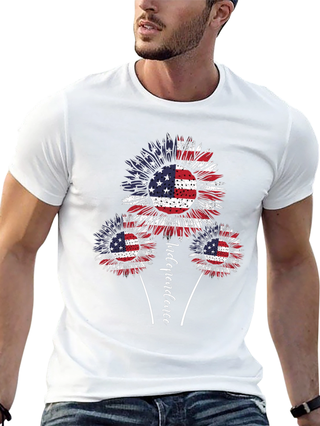 Patriotic Sunflower Graphic Tee