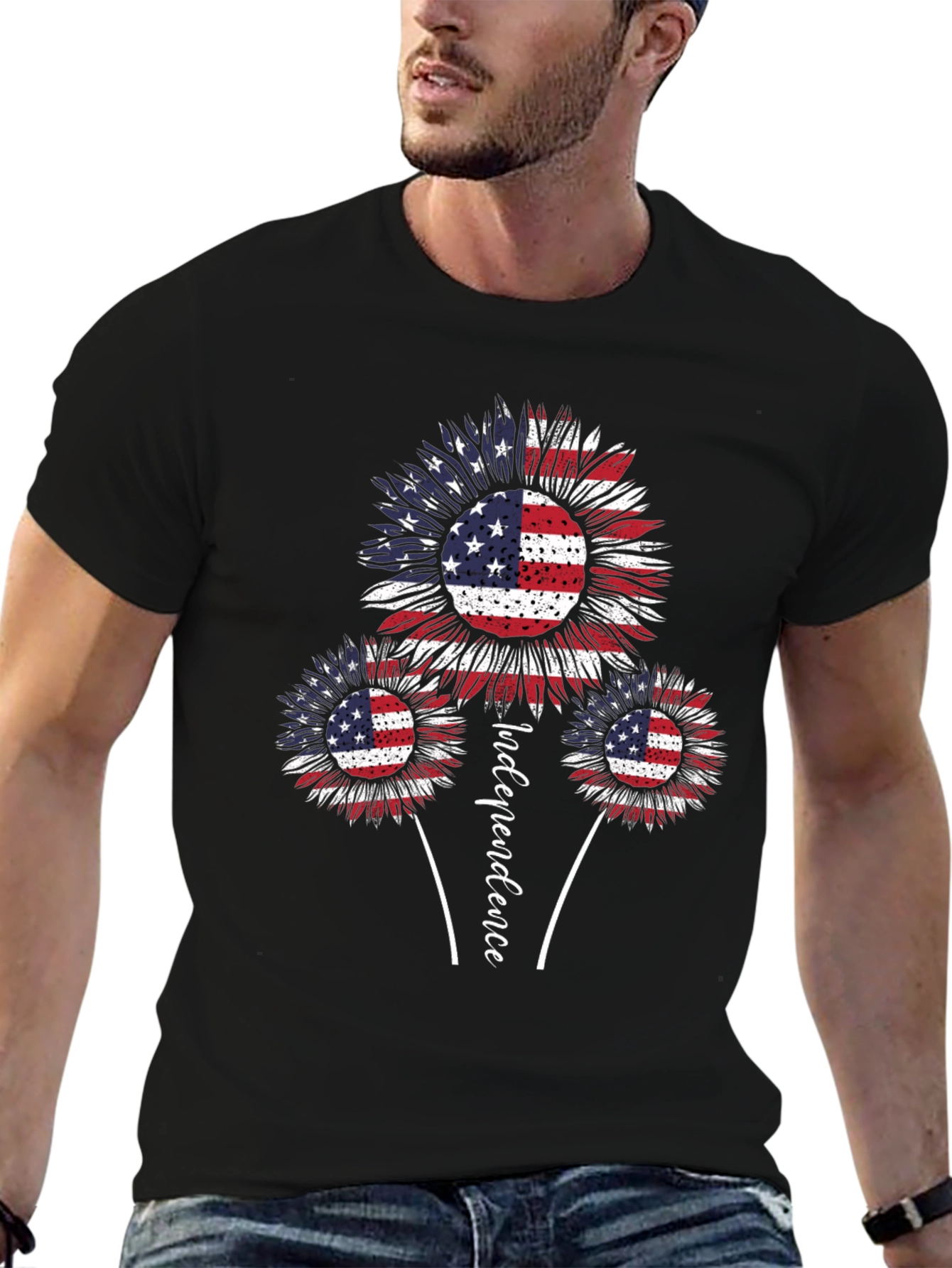 Patriotic Sunflower Graphic Tee