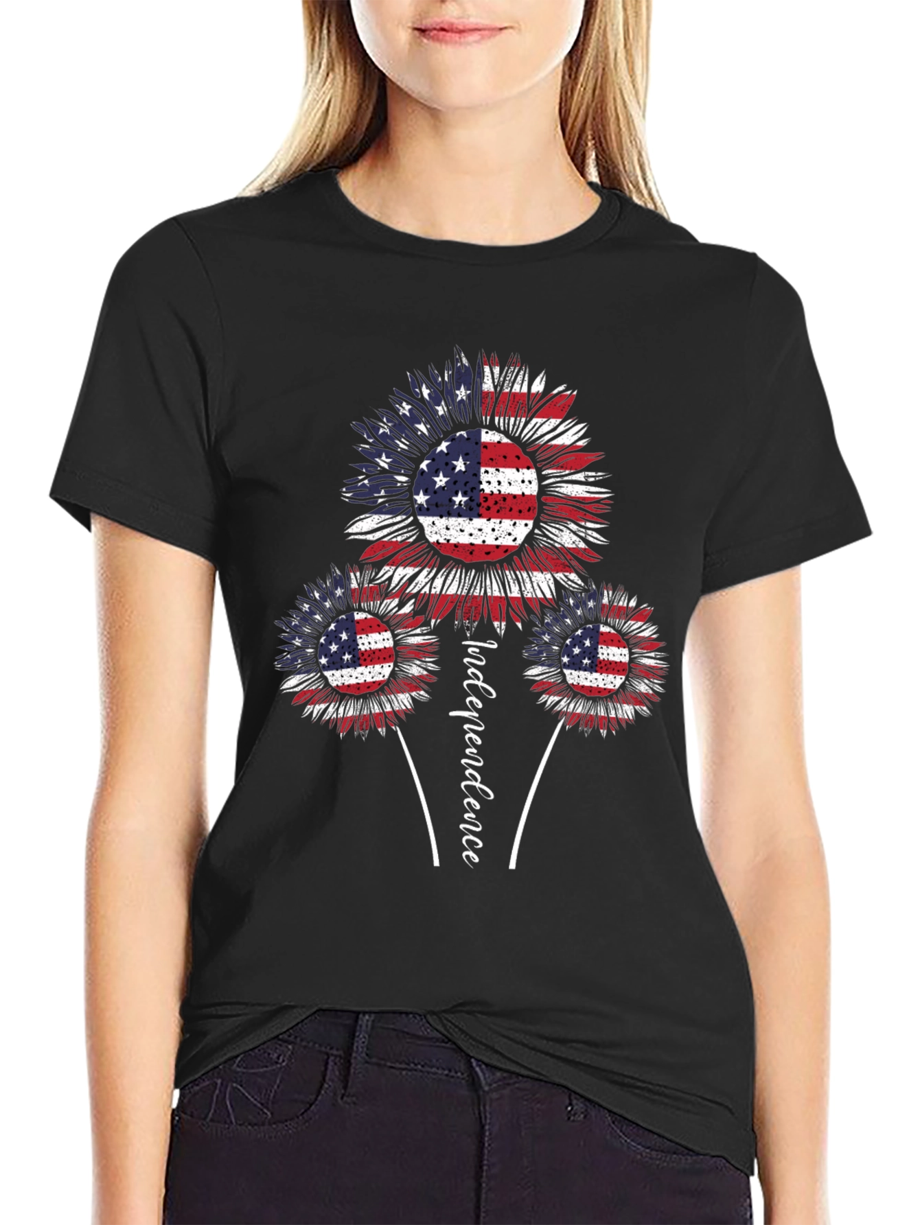 Patriotic Sunflower Graphic Tee
