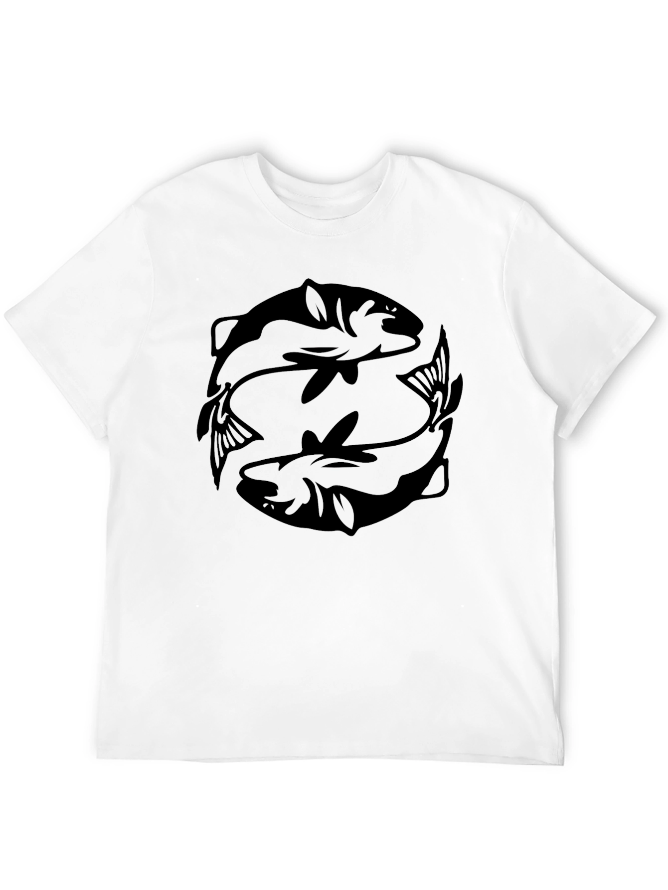 Black Pisces Graphic Tee - Zodiac Fish Design