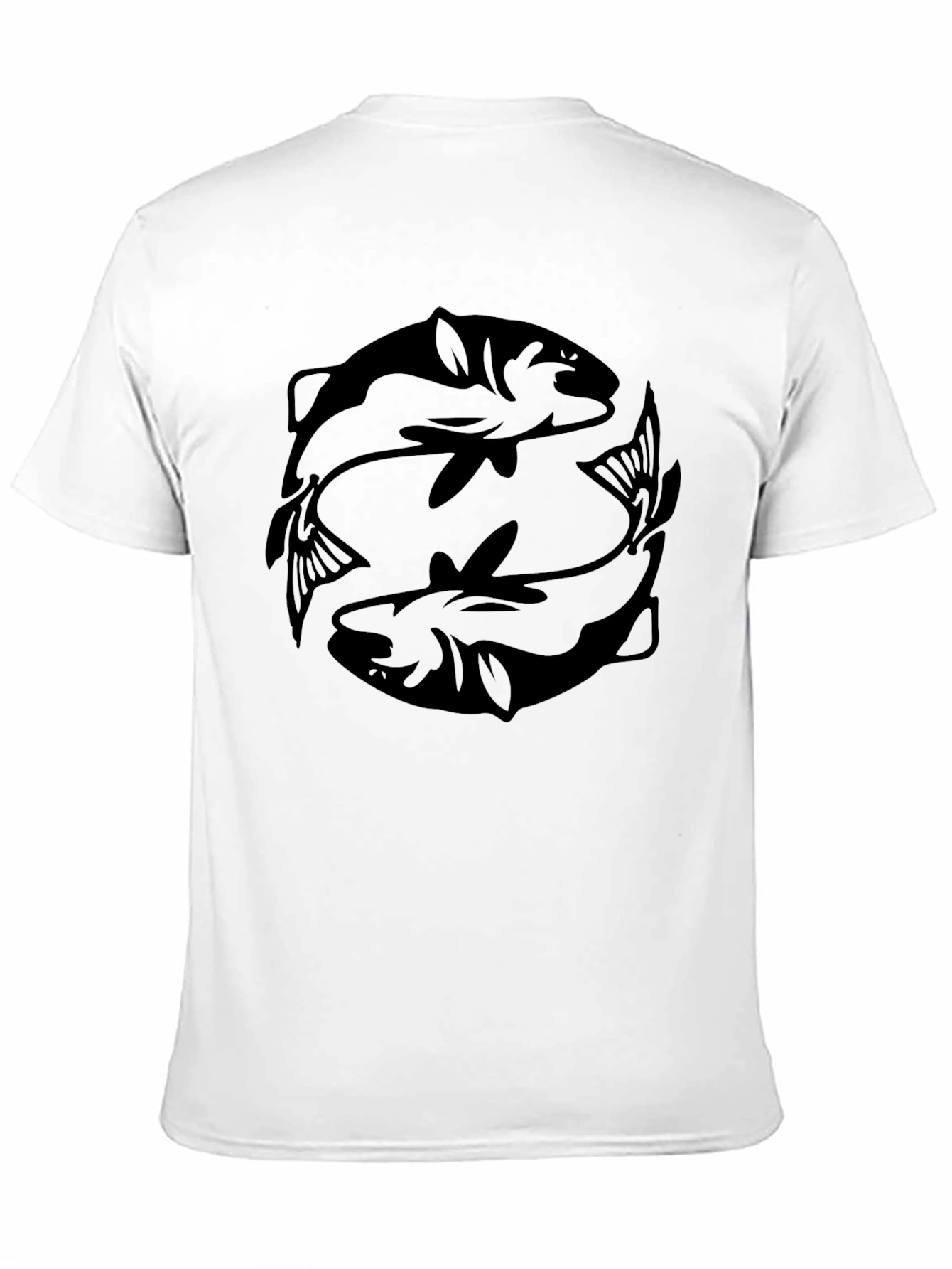 Black Pisces Graphic Tee - Zodiac Fish Design