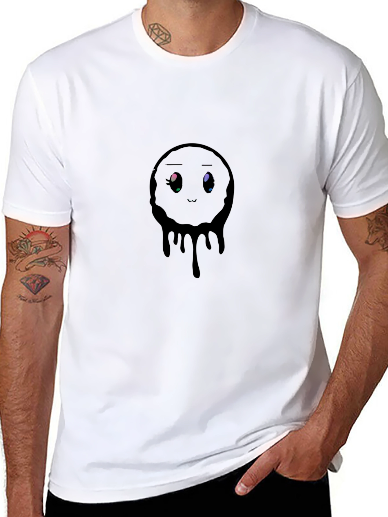 Melting Emotion Graphic Black T-Shirt