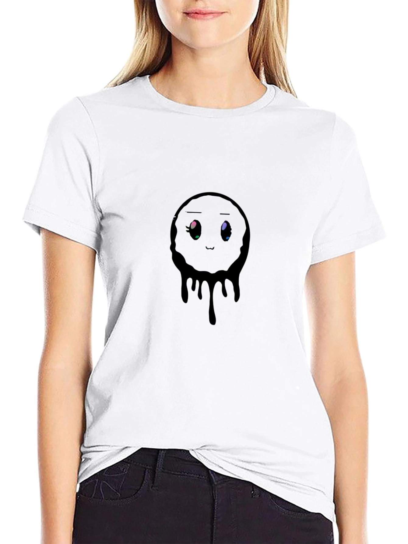 Melting Emotion Graphic Black T-Shirt