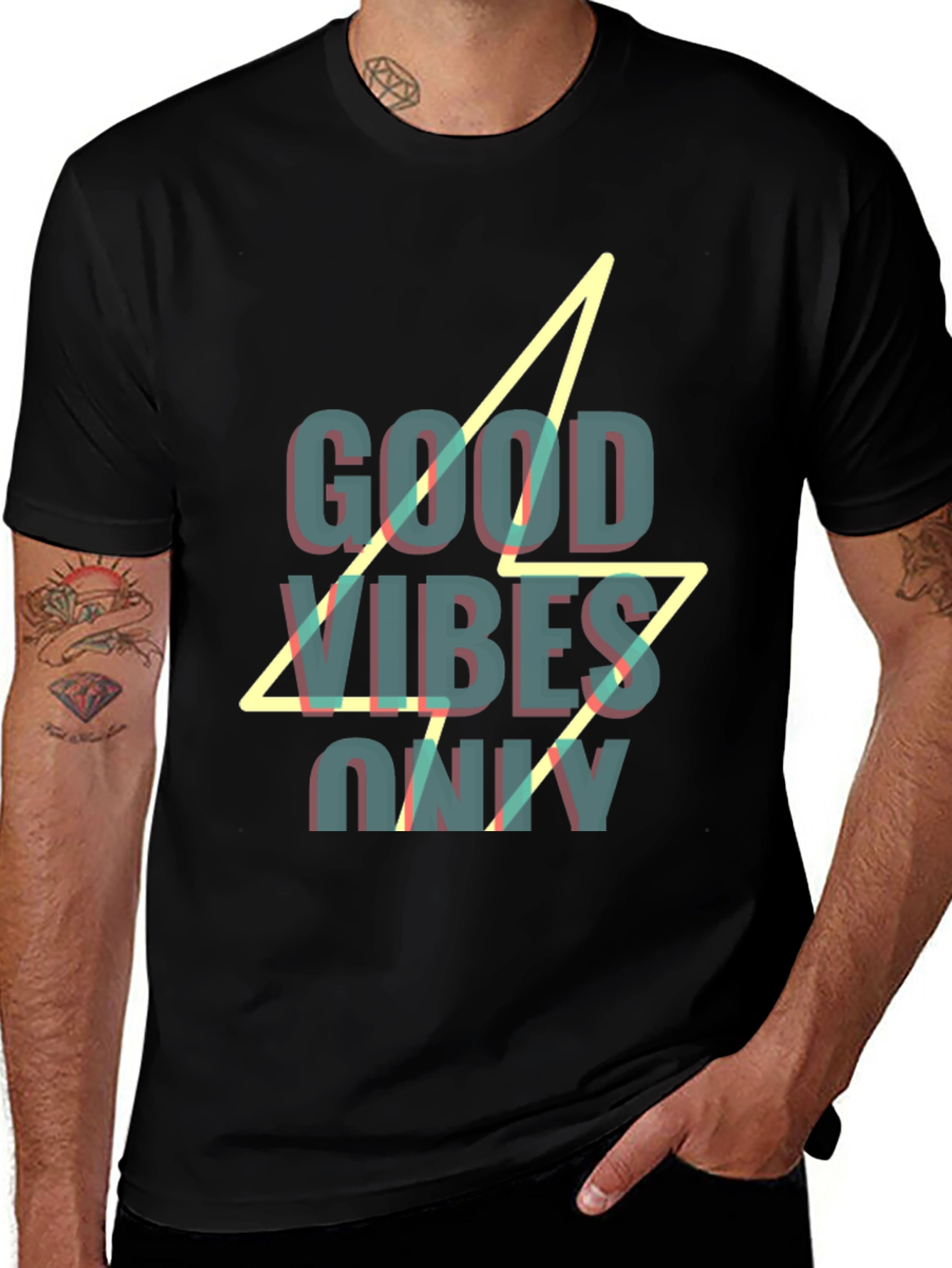 Good Vibes Only Graphic Black T-Shirt