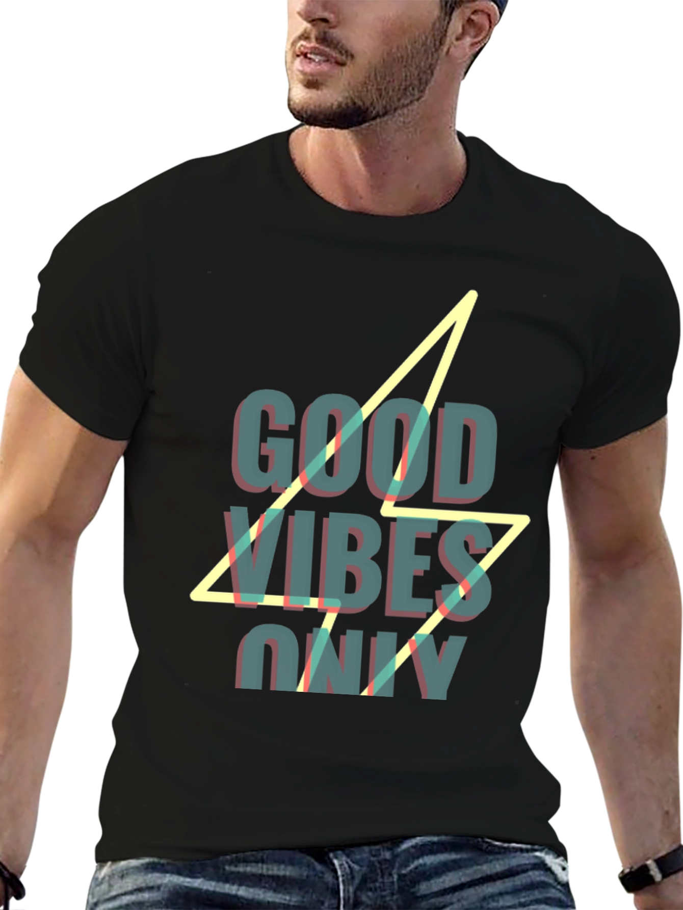 Good Vibes Only Graphic Black T-Shirt