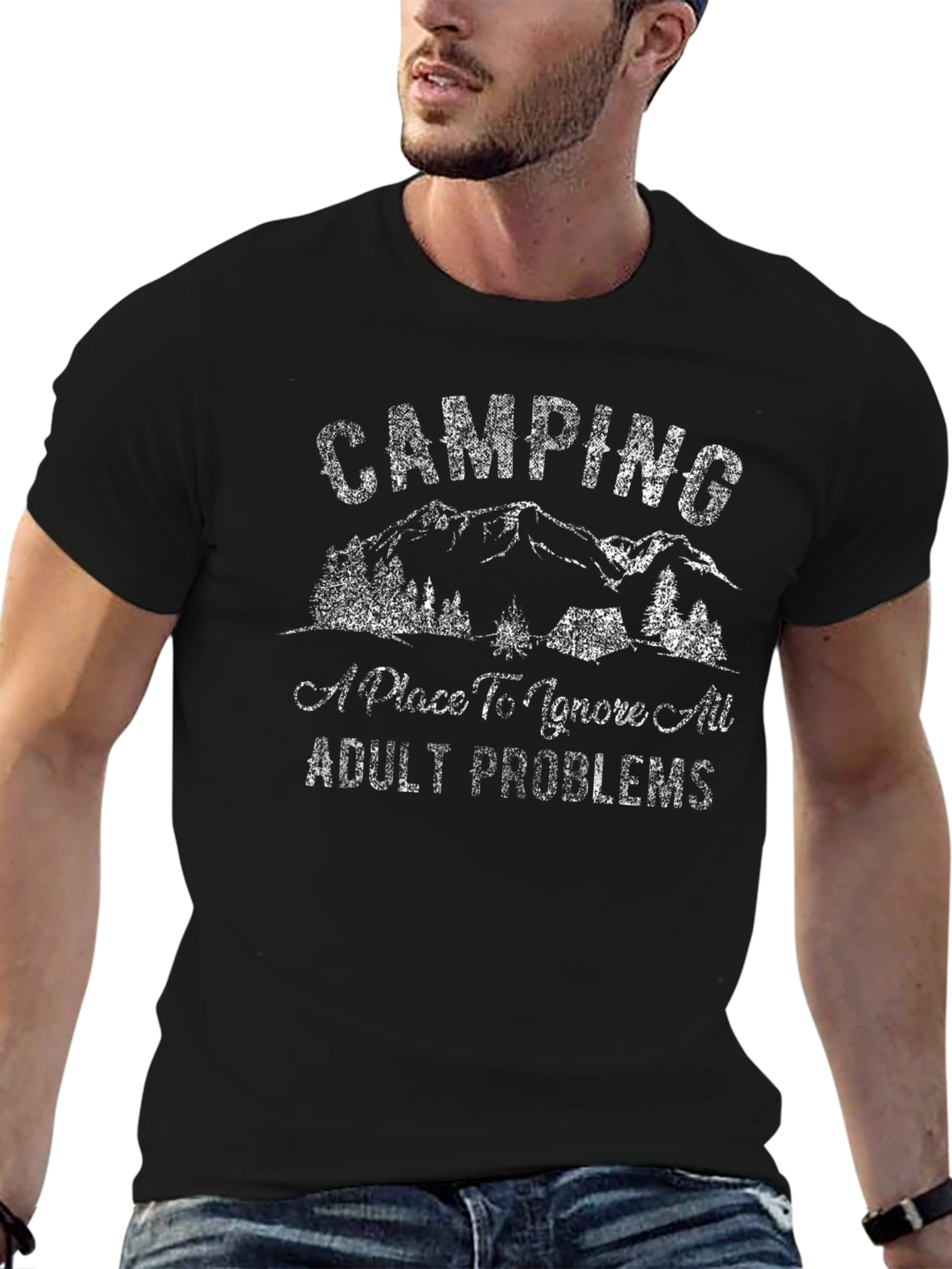 Camping Adult Problems Graphic Tee