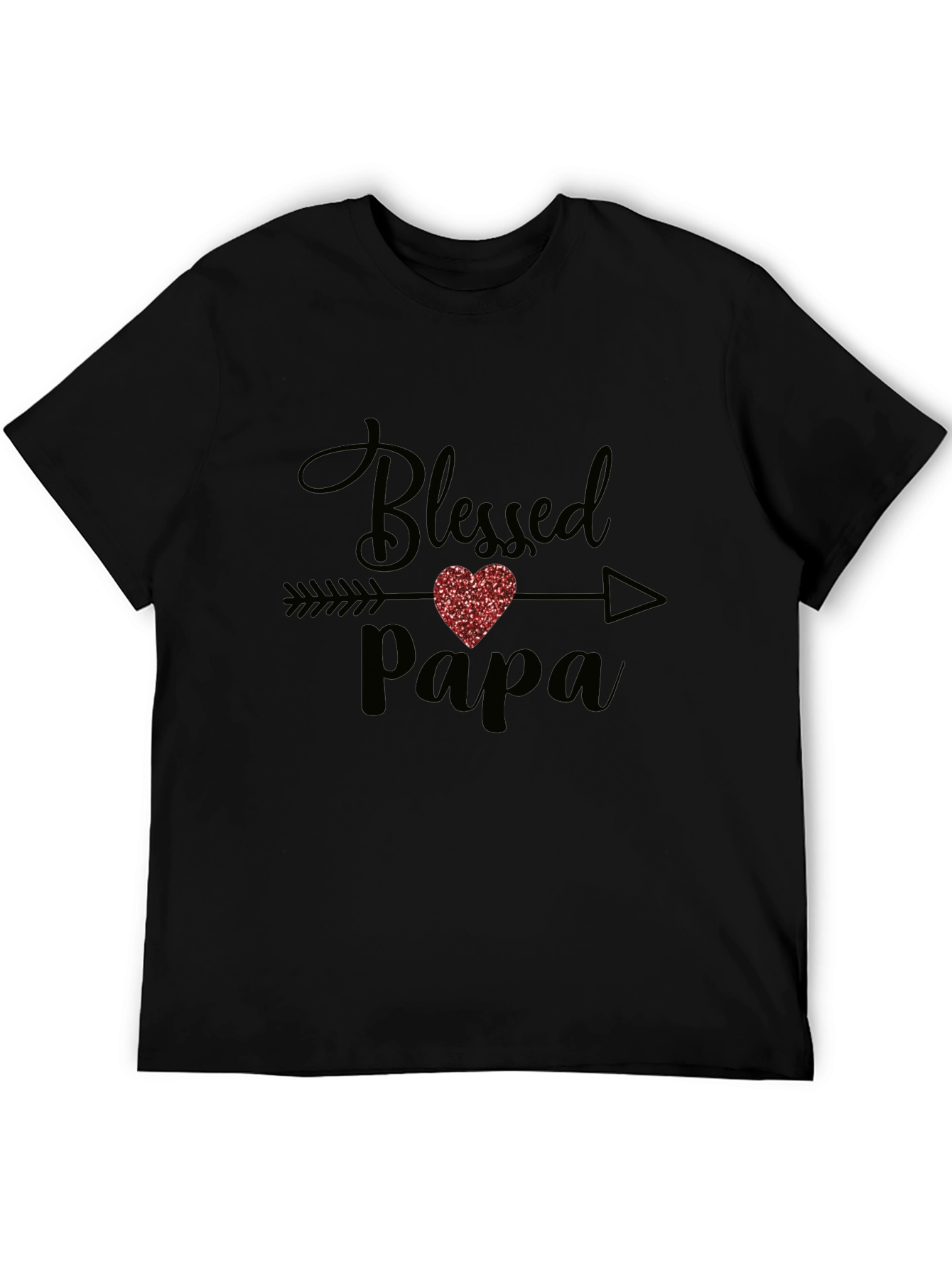 Blessed Papa T-Shirt - Cute Heart Design