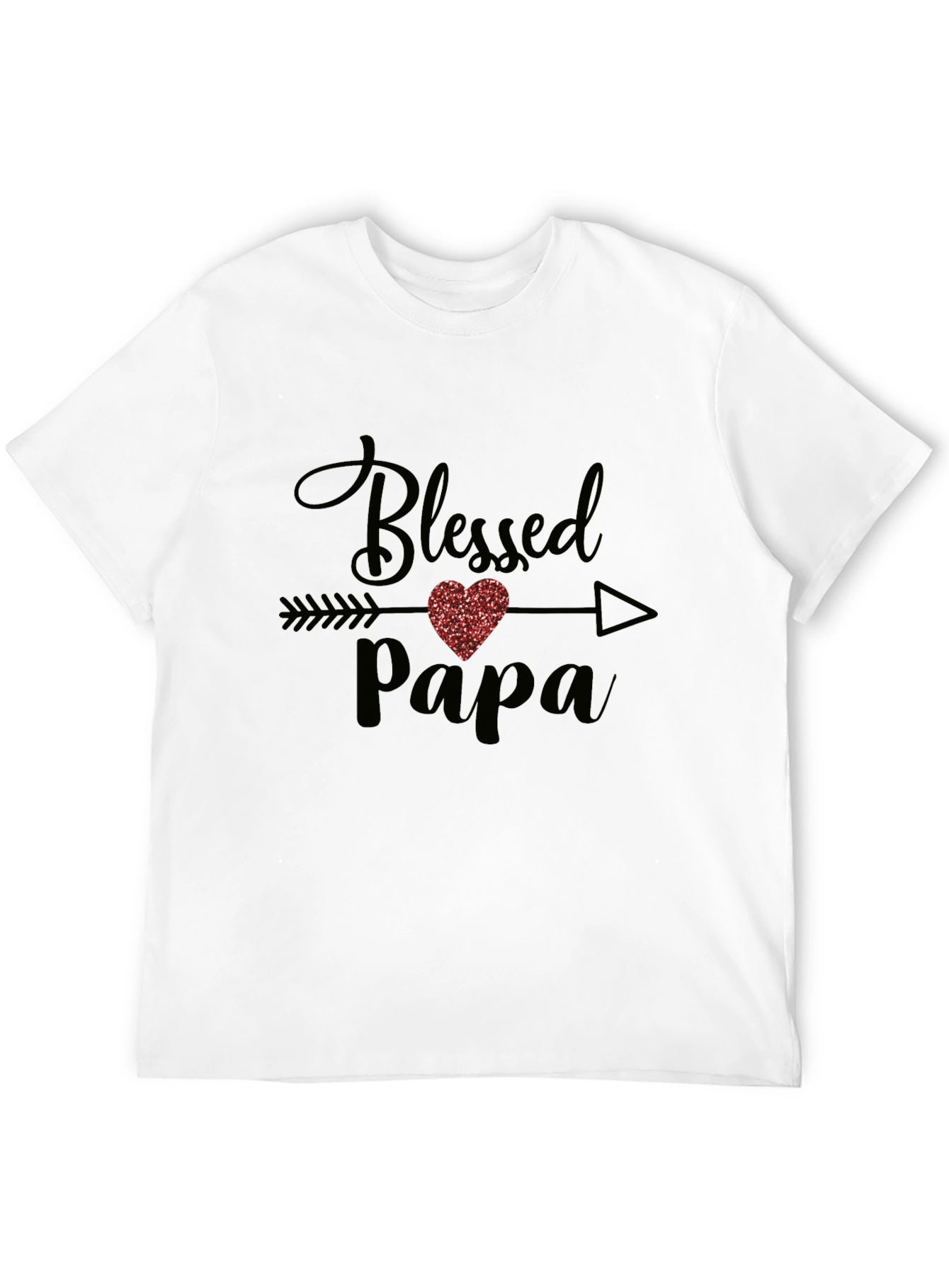 Blessed Papa T-Shirt - Cute Heart Design