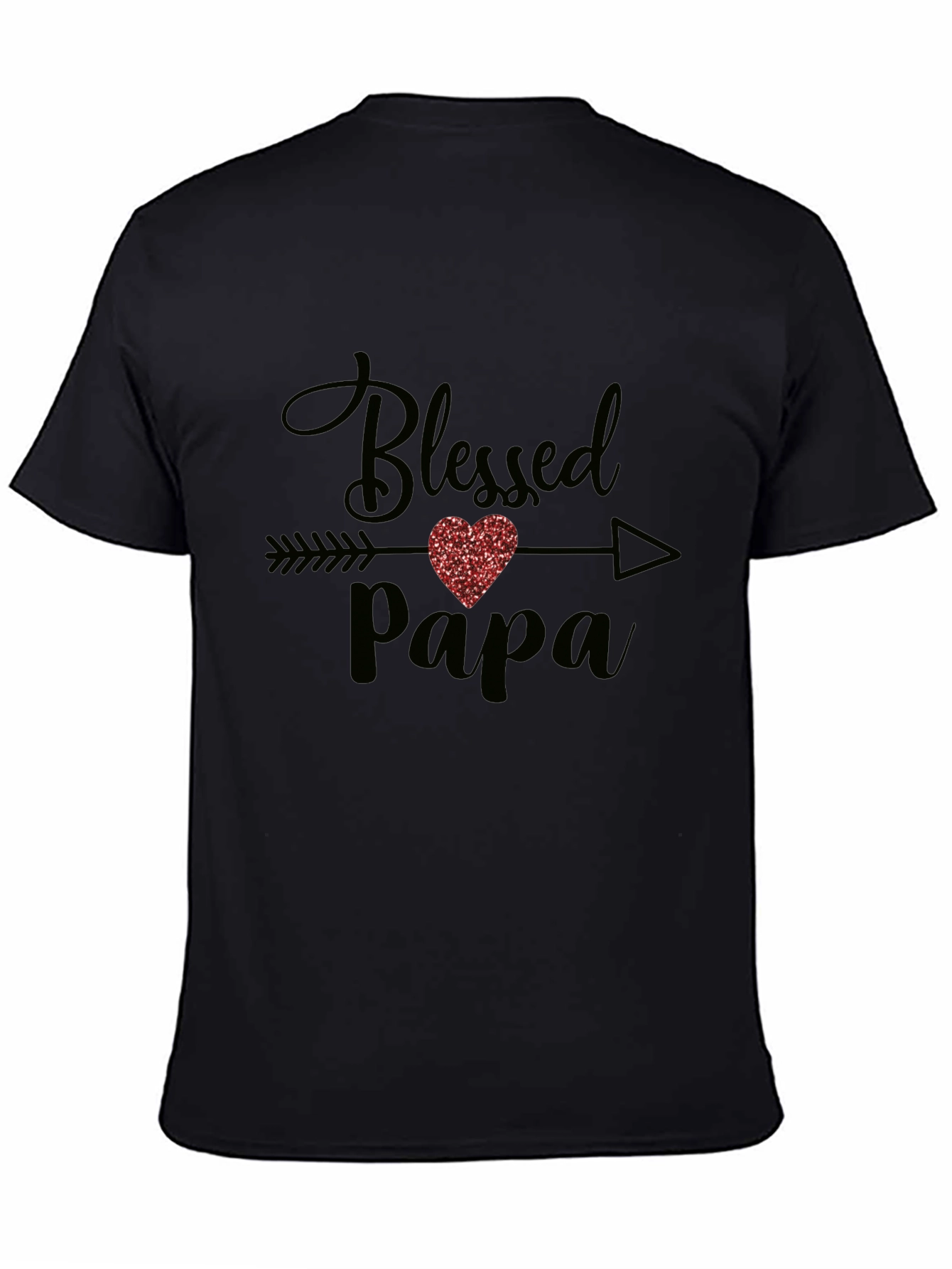 Blessed Papa T-Shirt - Cute Heart Design