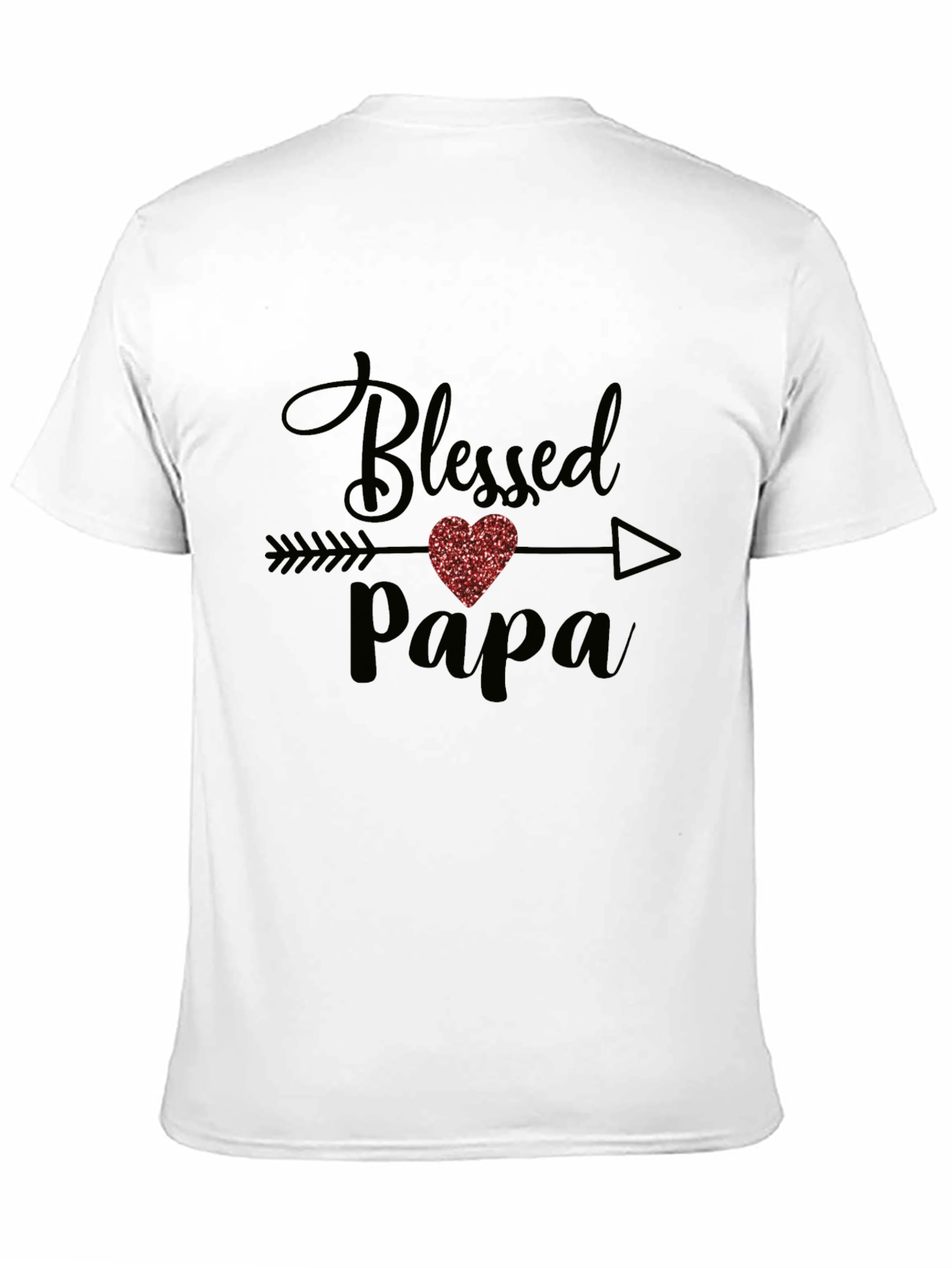 Blessed Papa T-Shirt - Cute Heart Design