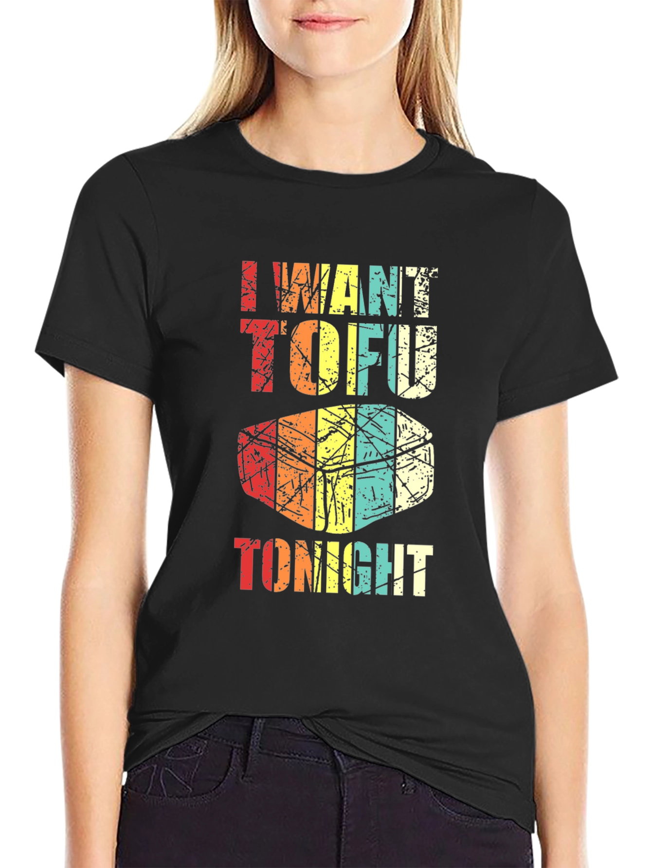 I Want Tofu Tonight Graphic Tee - Black