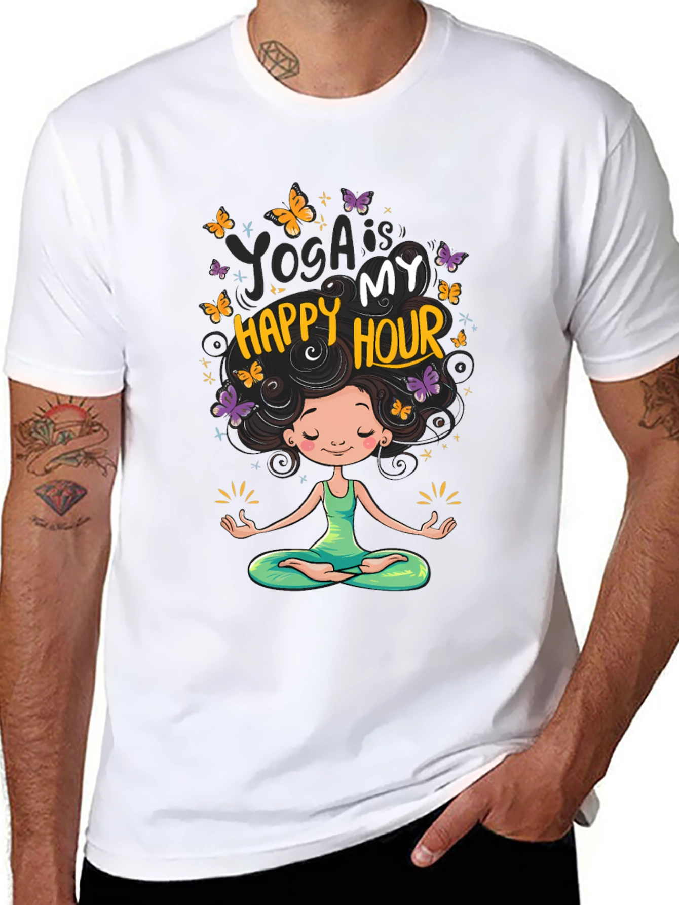 Yoga is My Happy Hour Graphic T-Shirt