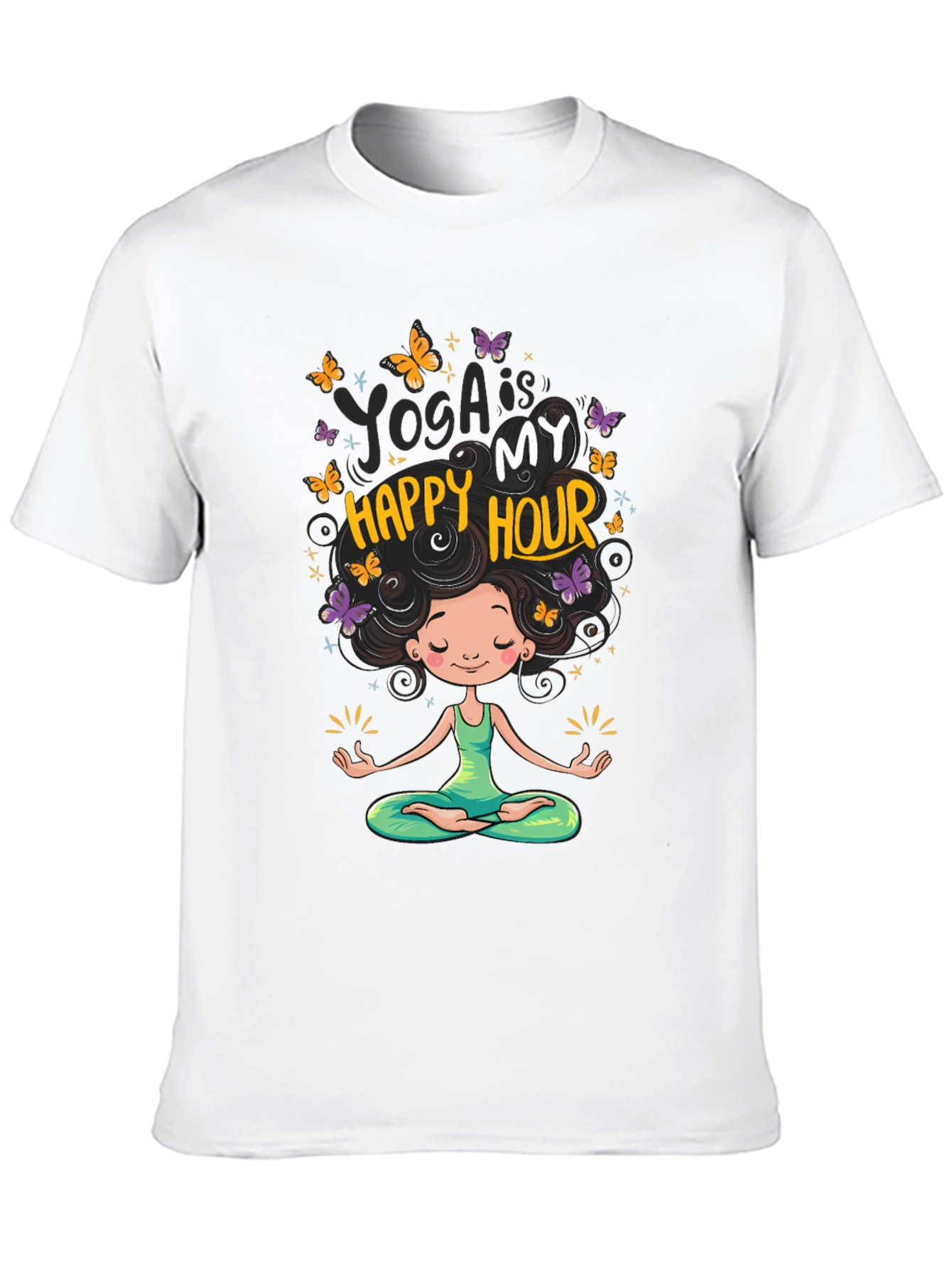 Yoga is My Happy Hour Graphic T-Shirt