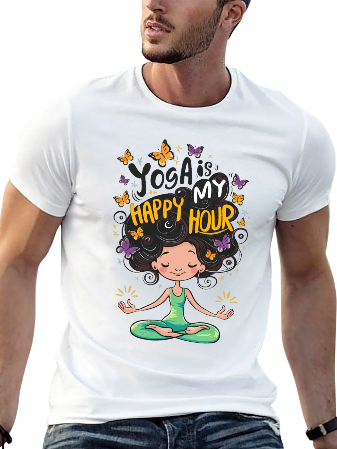 Yoga is My Happy Hour Graphic T-Shirt