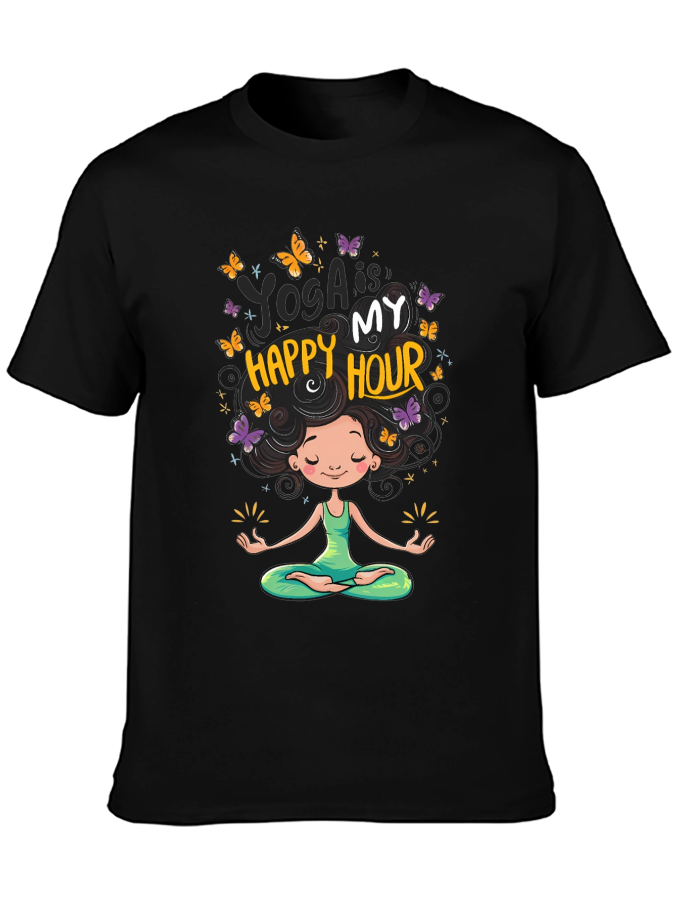 Yoga is My Happy Hour Graphic T-Shirt