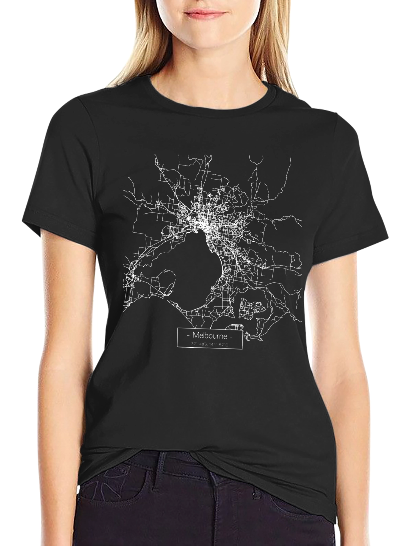 Melbourne Map T-Shirt - City Street Design