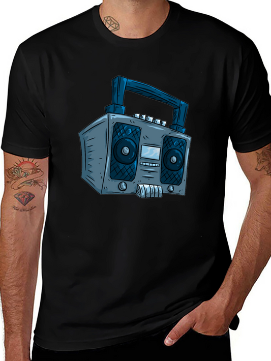 Retro Boombox Graphic Tee - Classic Cool