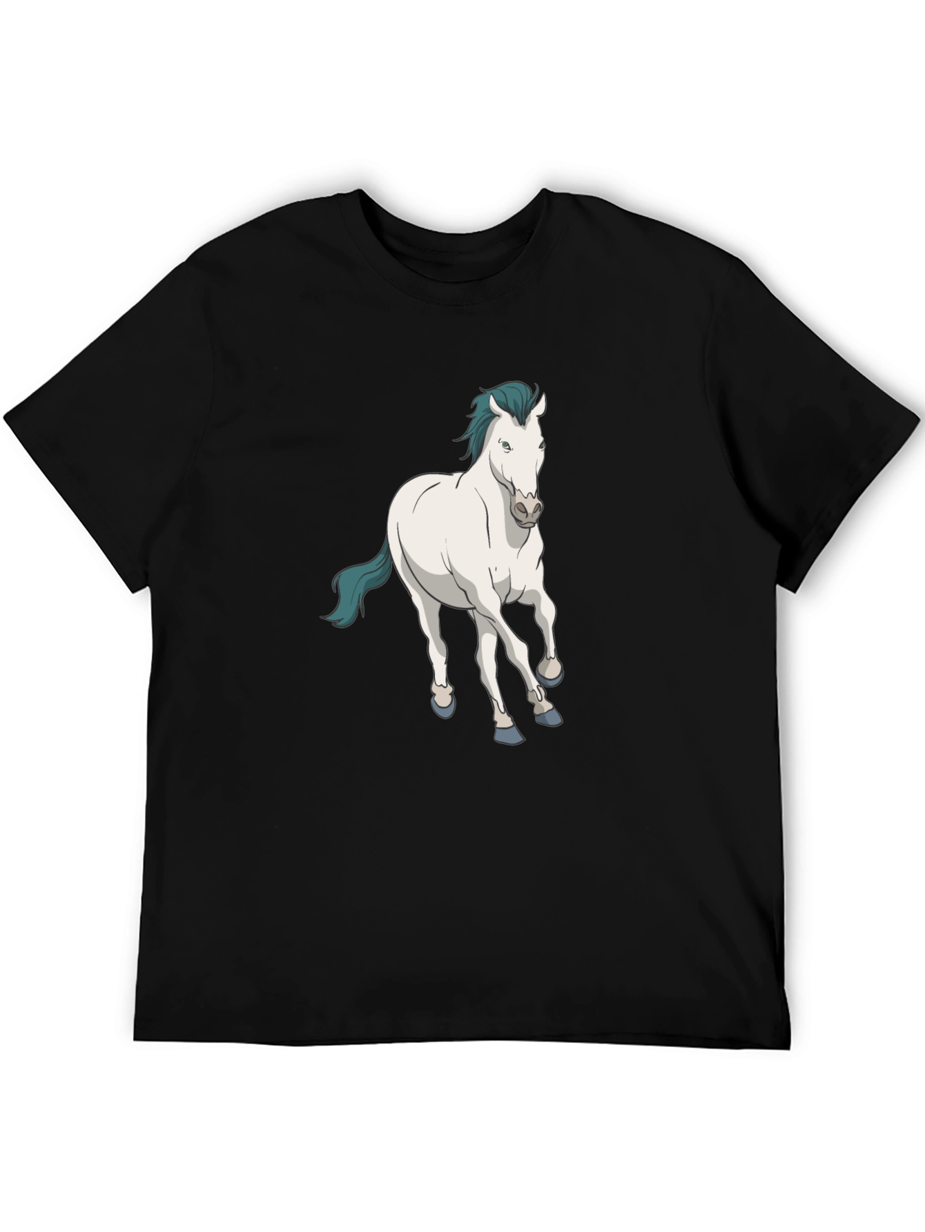Horse Graphic Print Black T-Shirt