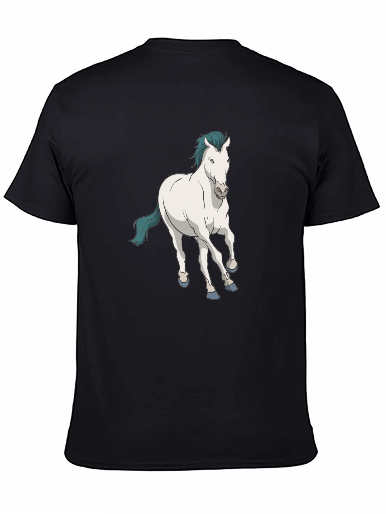 Horse Graphic Print Black T-Shirt