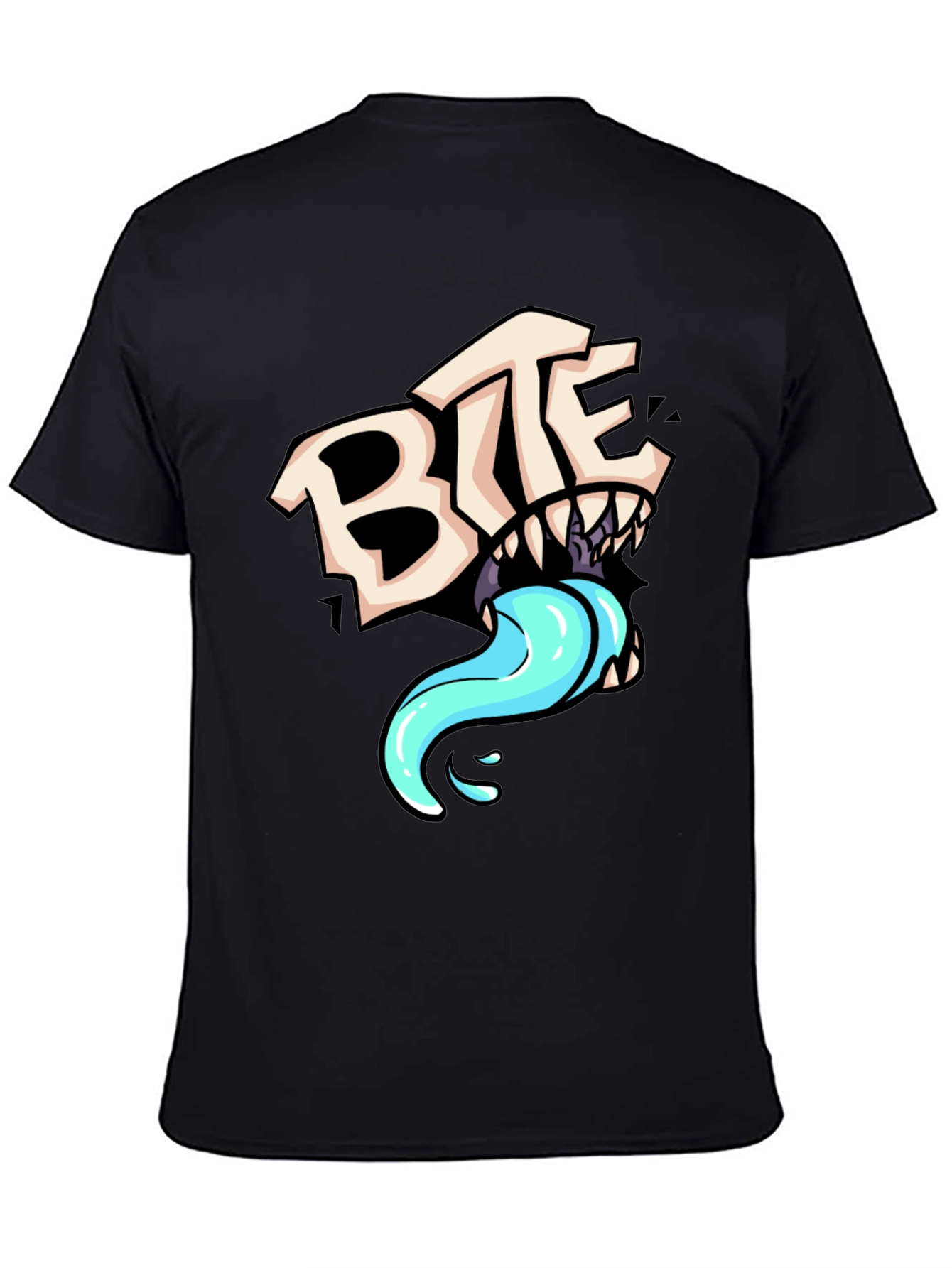 BITE Graphic Print Black T-Shirt