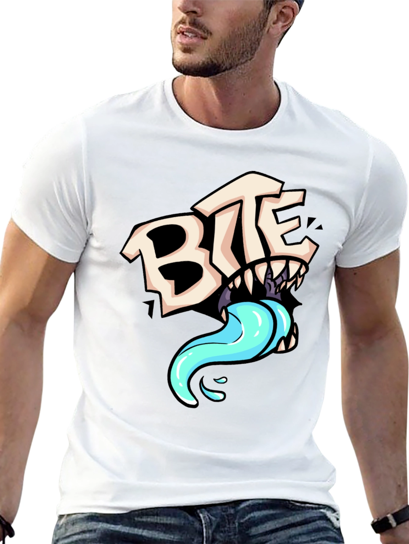 BITE Graphic Print Black T-Shirt