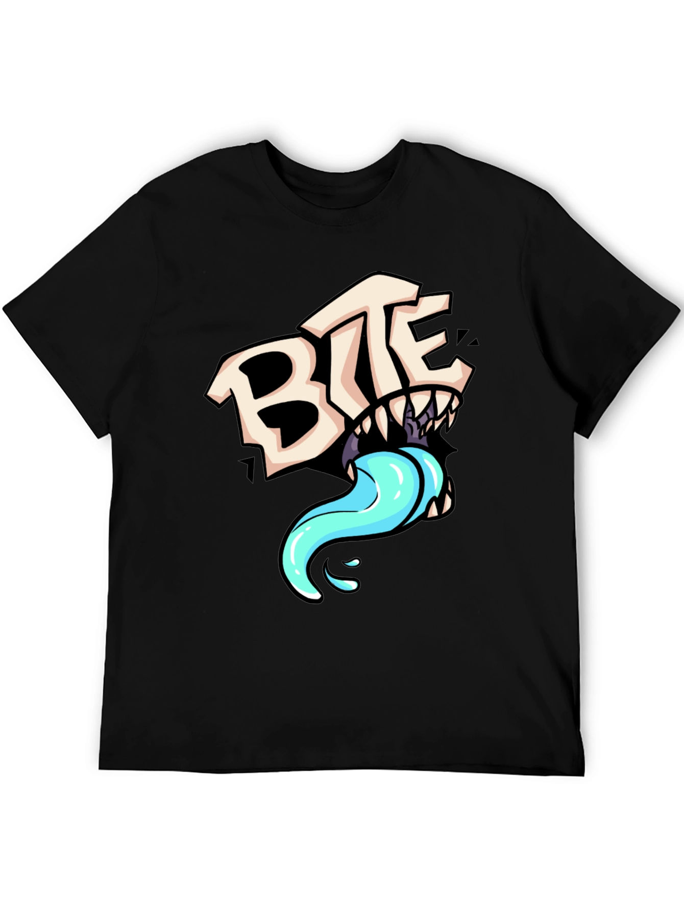 BITE Graphic Print Black T-Shirt