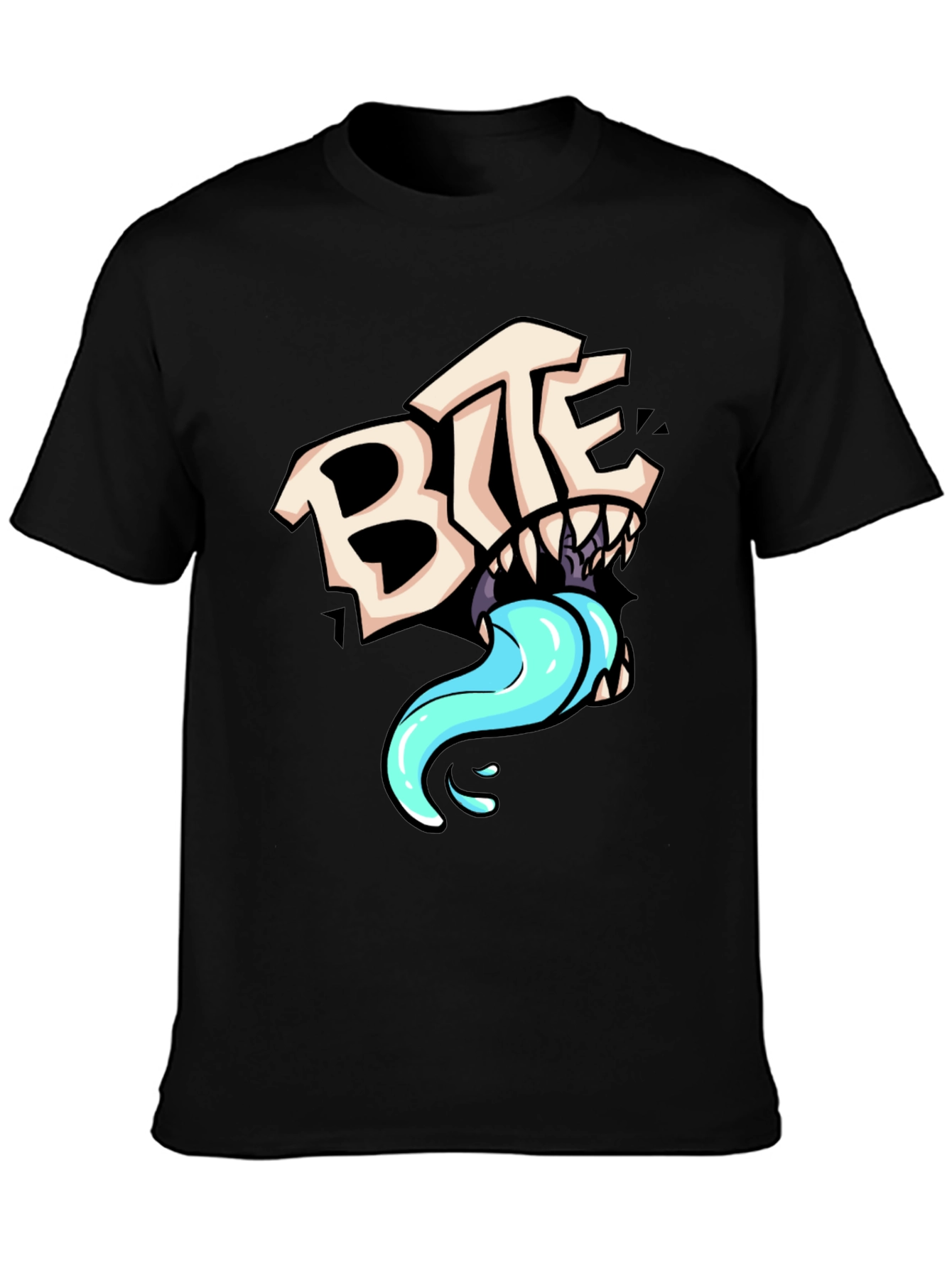 BITE Graphic Print Black T-Shirt