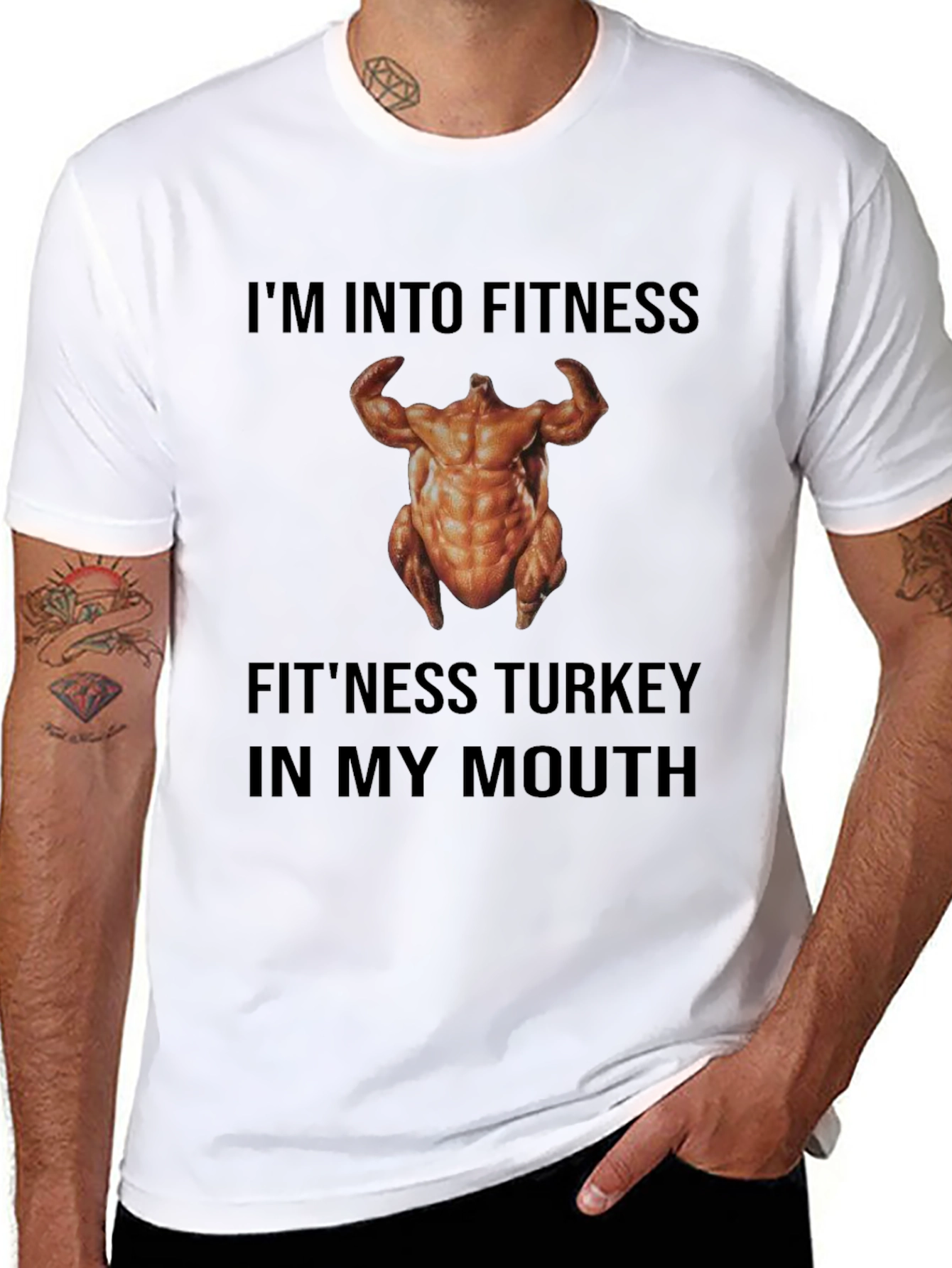 Fitness Turkey T-Shirt - Funny Thanksgiving Workout Tee