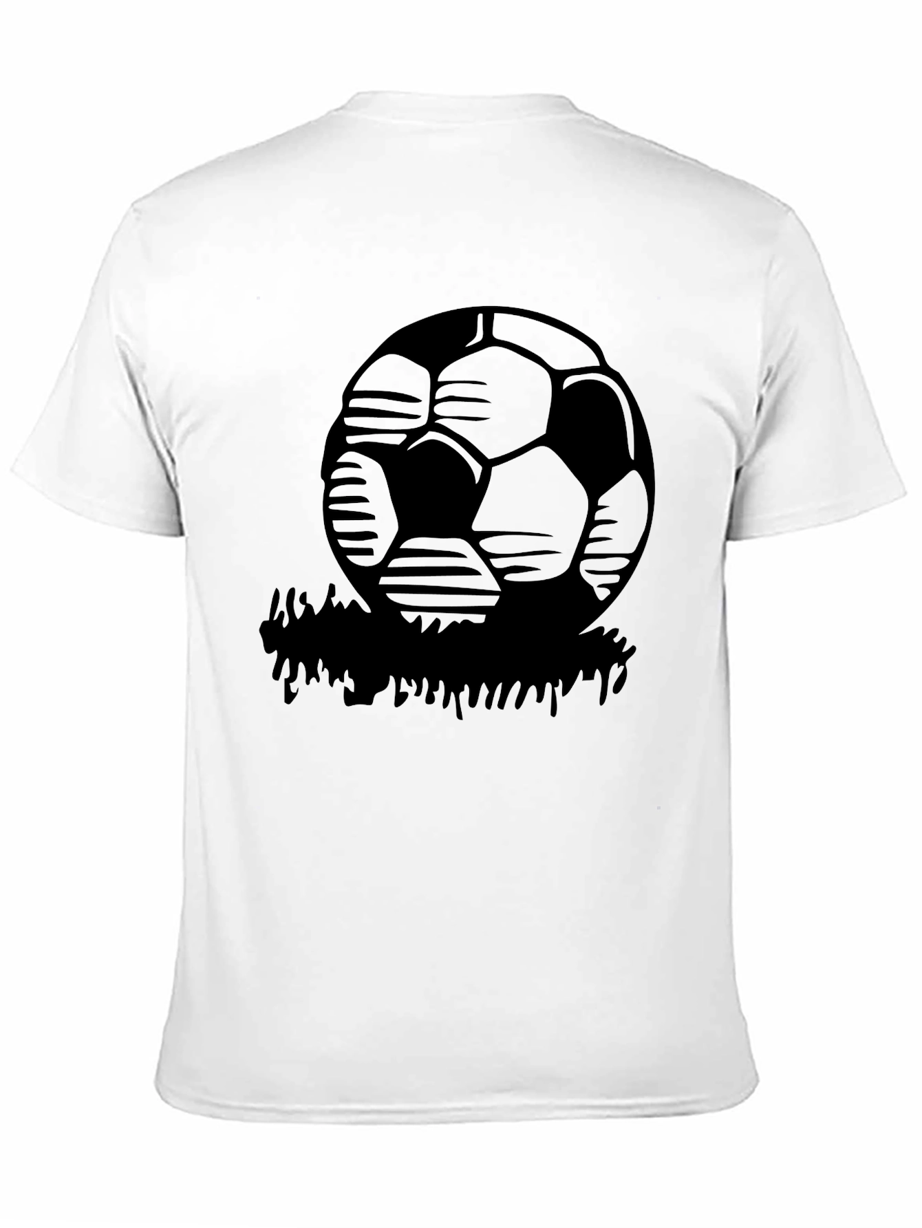 Soccer Ball Graphic T-Shirt - Black Casual Tee
