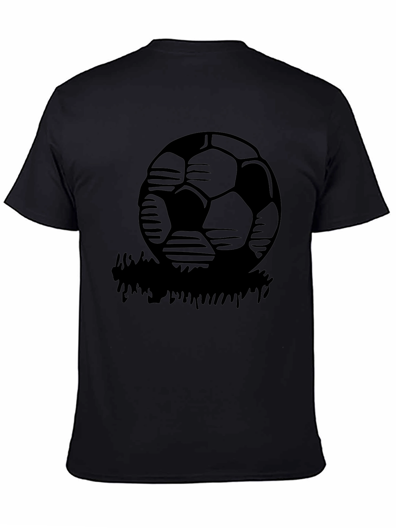 Soccer Ball Graphic T-Shirt - Black Casual Tee