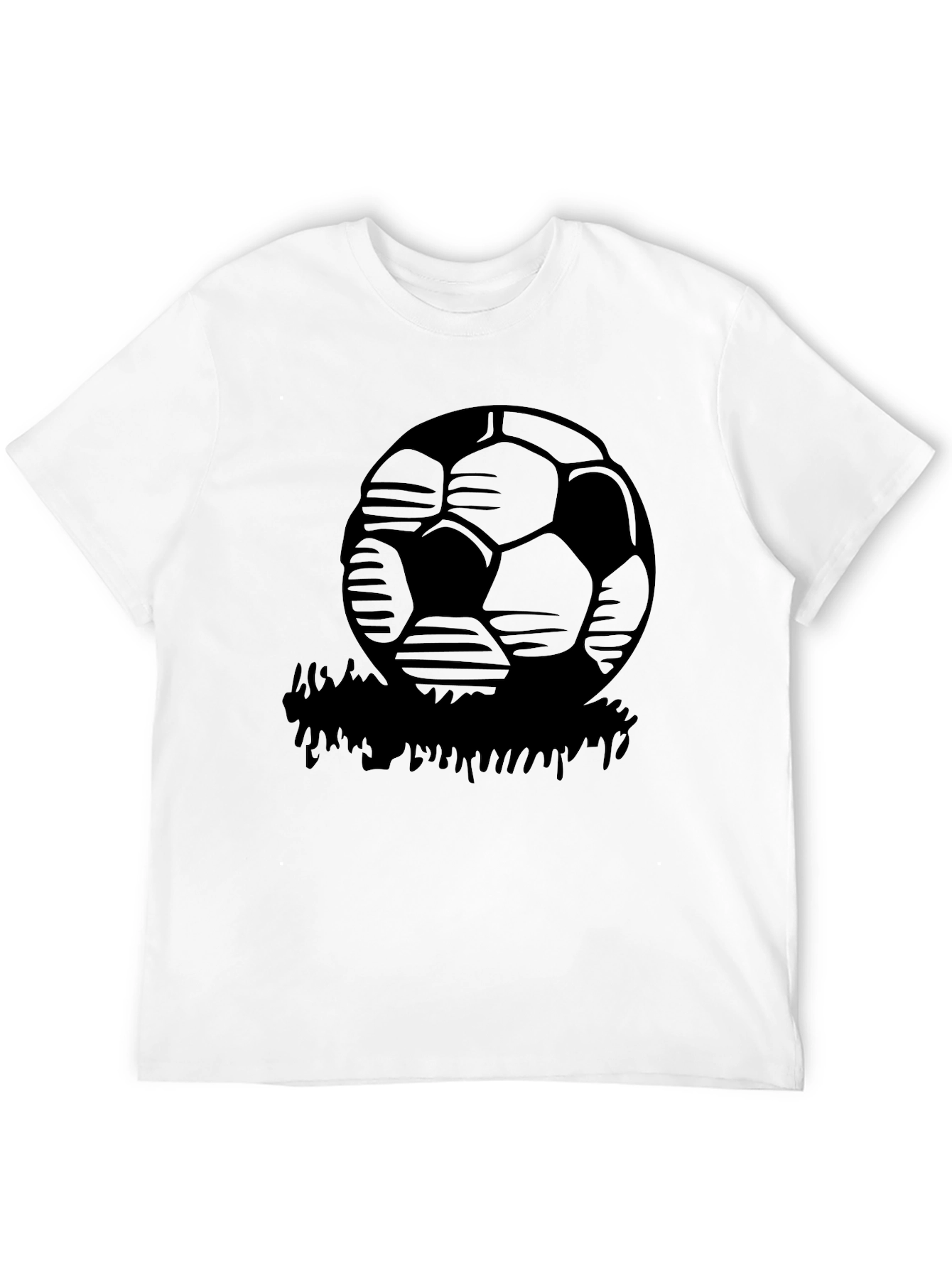 Soccer Ball Graphic T-Shirt - Black Casual Tee