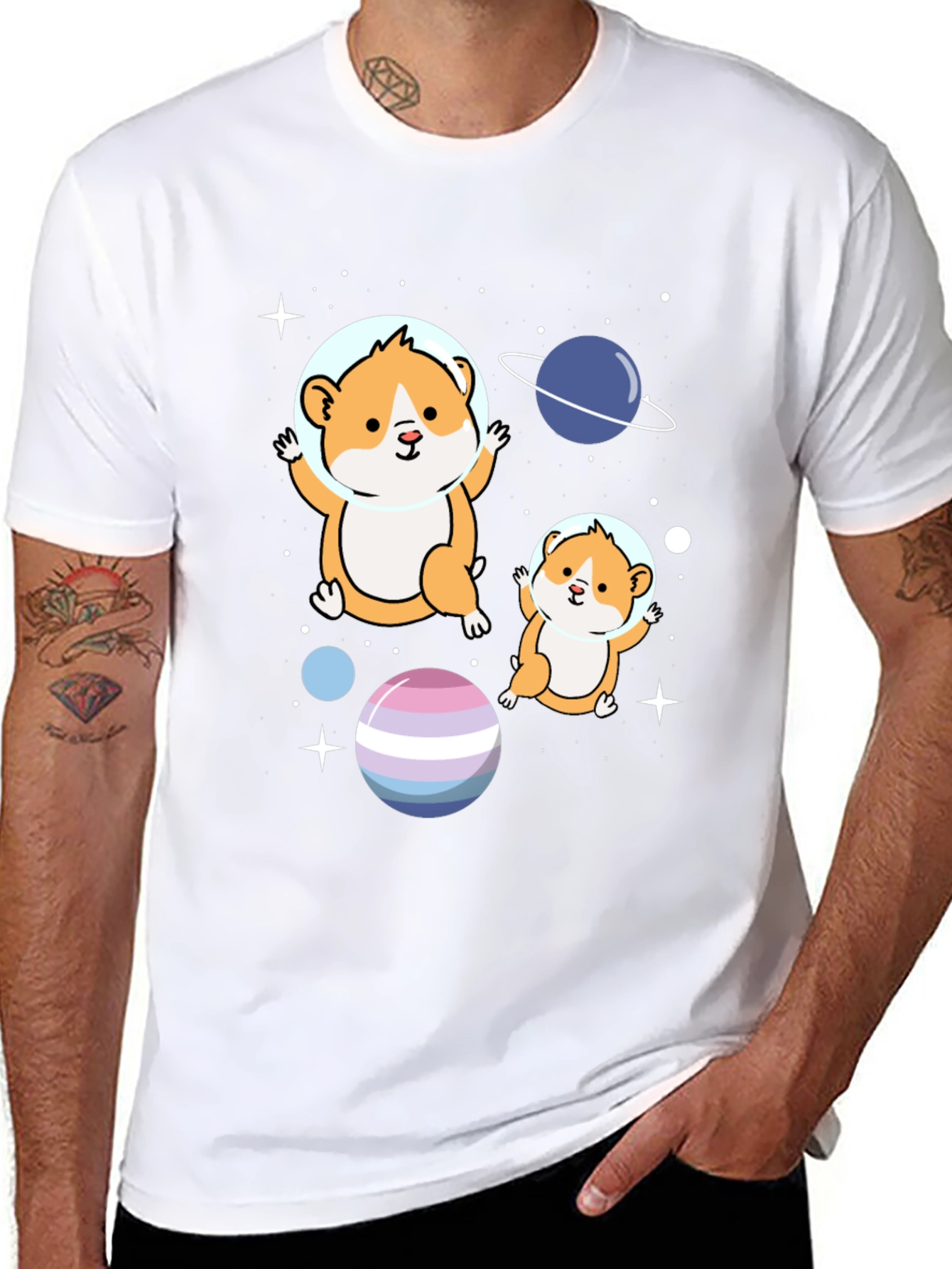 Hamster Astronauts Graphic T-Shirt