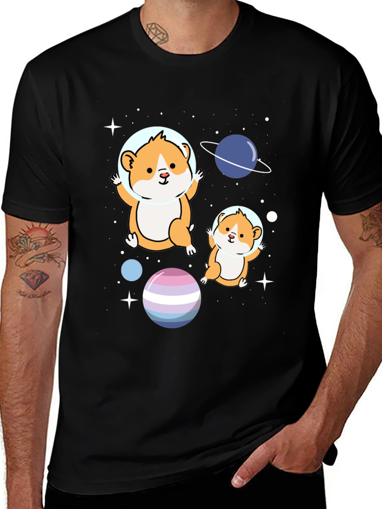 Hamster Astronauts Graphic T-Shirt