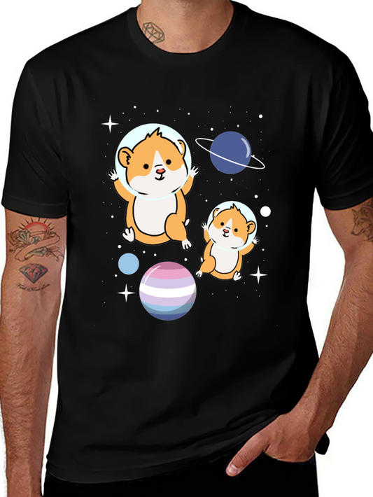 Hamster Astronauts Graphic T-Shirt