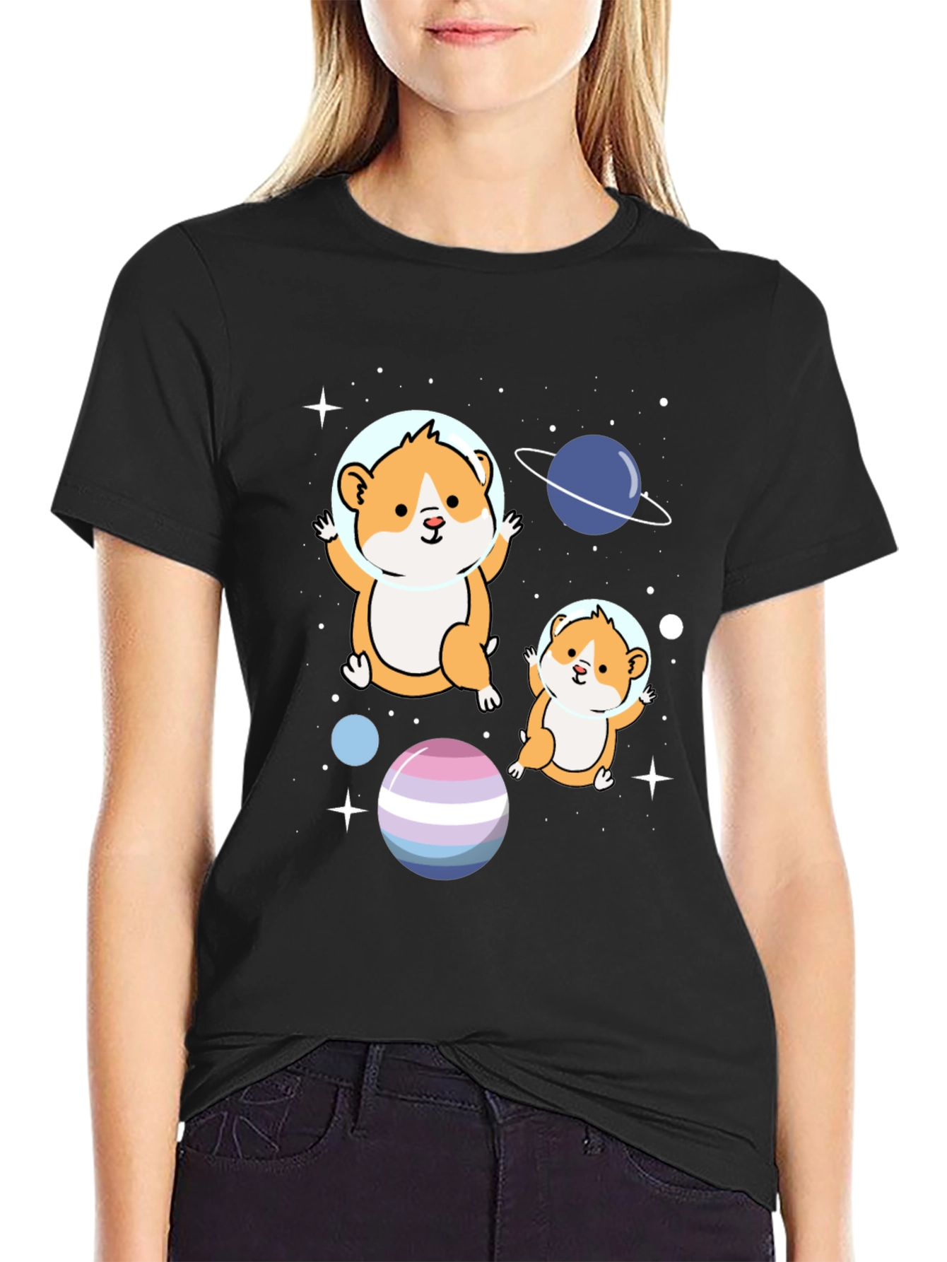 Hamster Astronauts Graphic T-Shirt