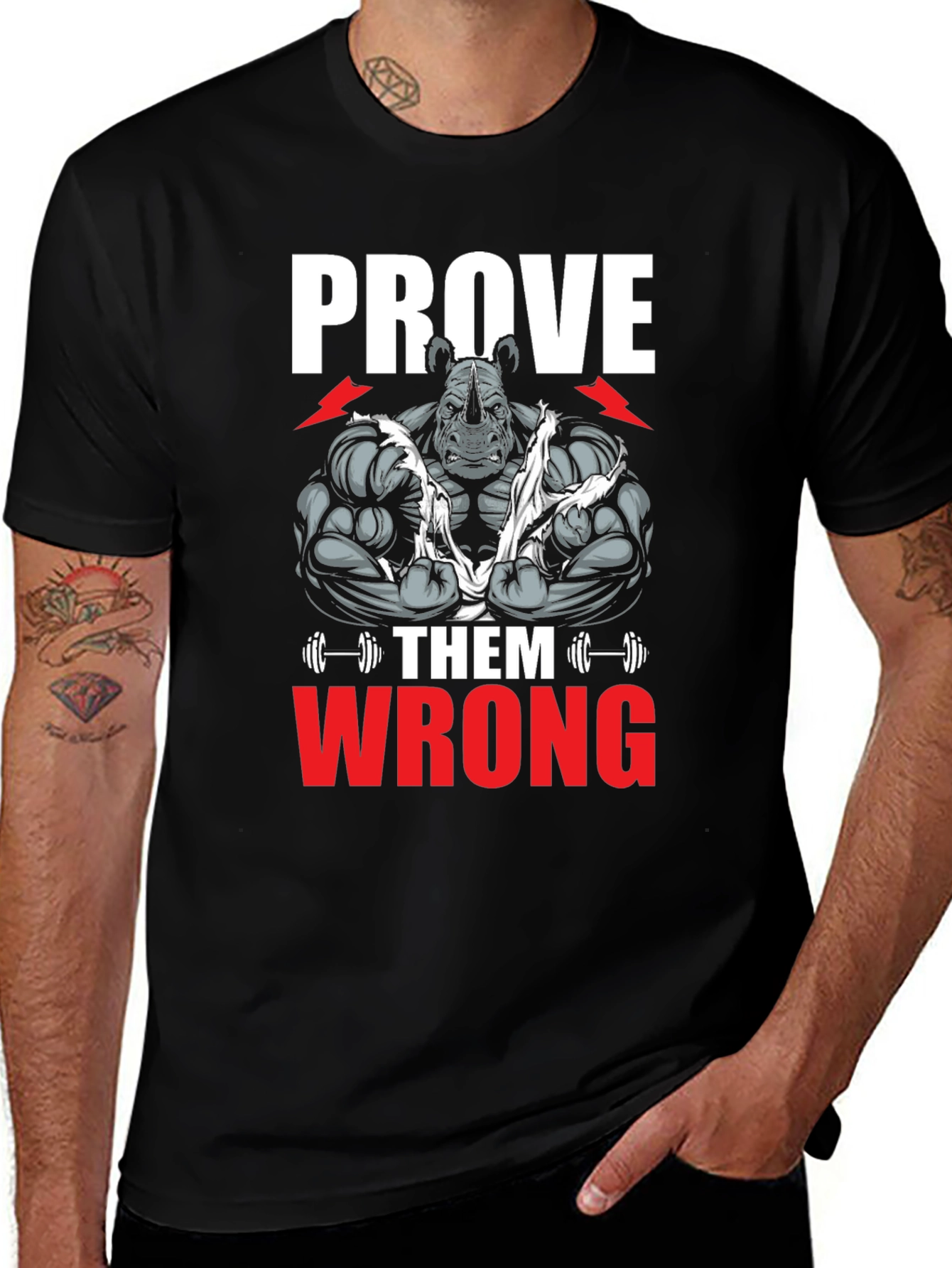 Prove Them Wrong Rhino Gym T-Shirt - Black