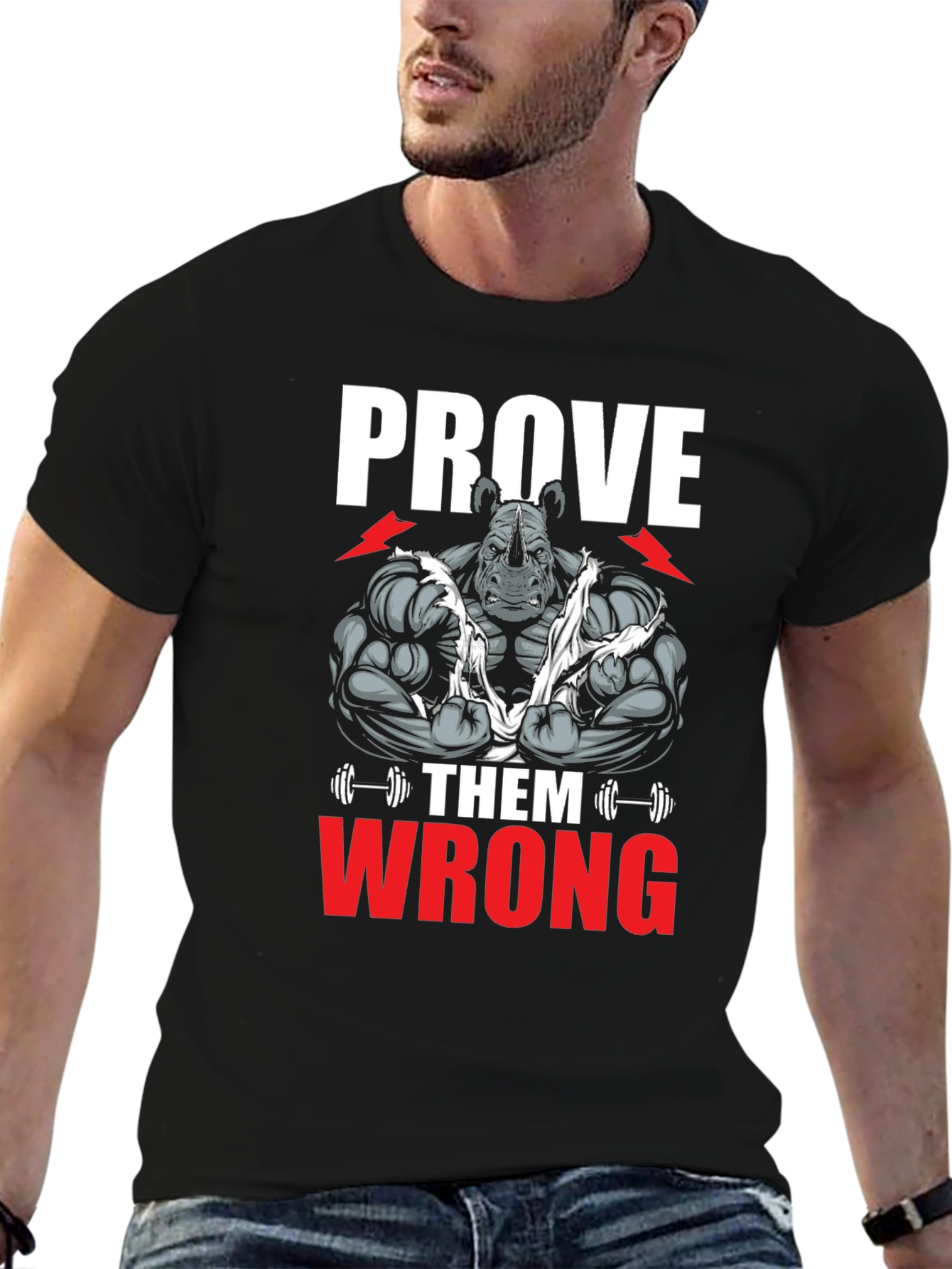 Prove Them Wrong Rhino Gym T-Shirt - Black
