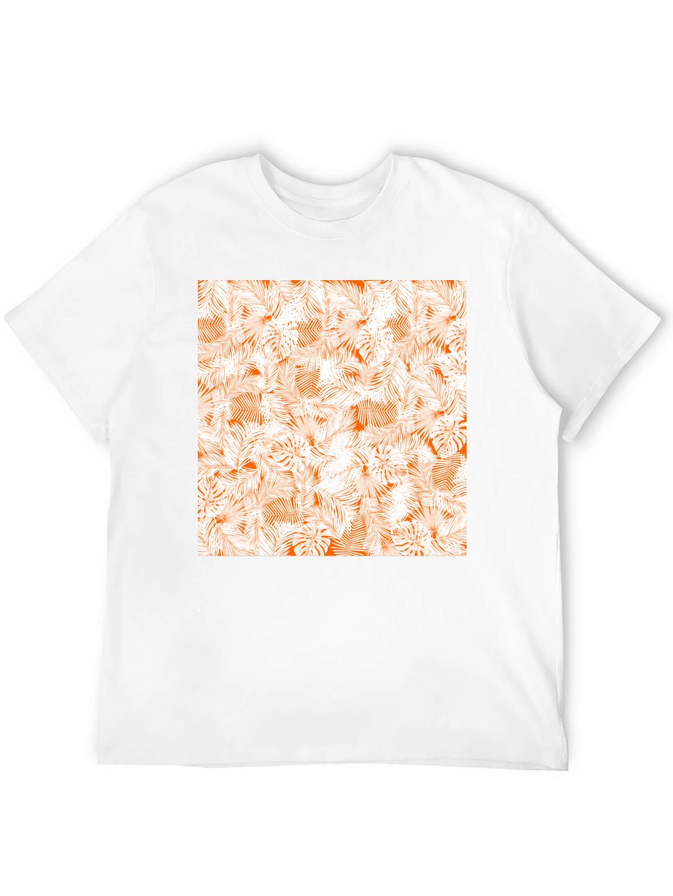 Tropical Leaves Print Black T-Shirt