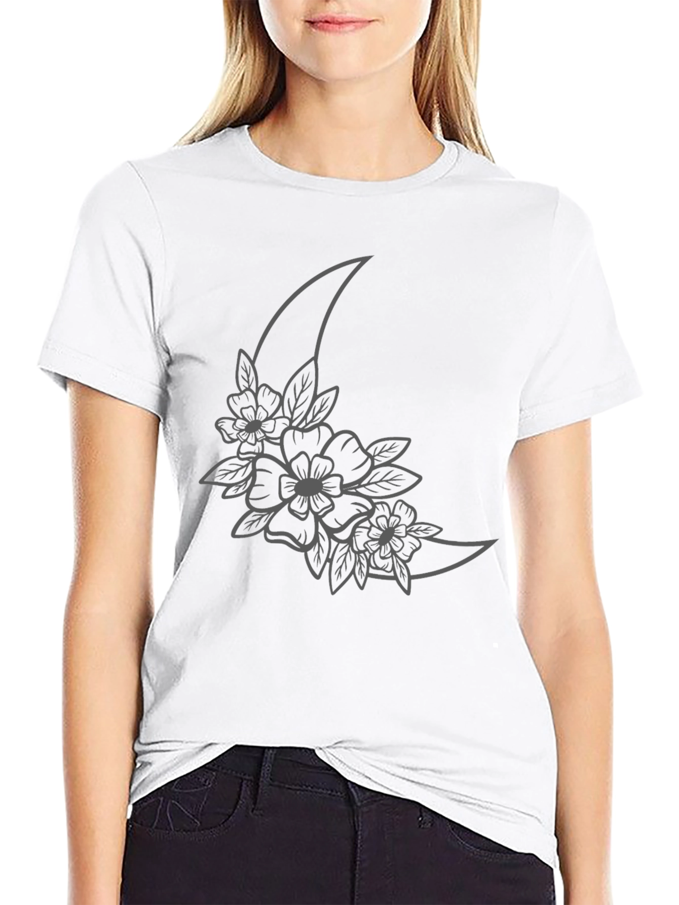 Moon Floral Graphic T-Shirt
